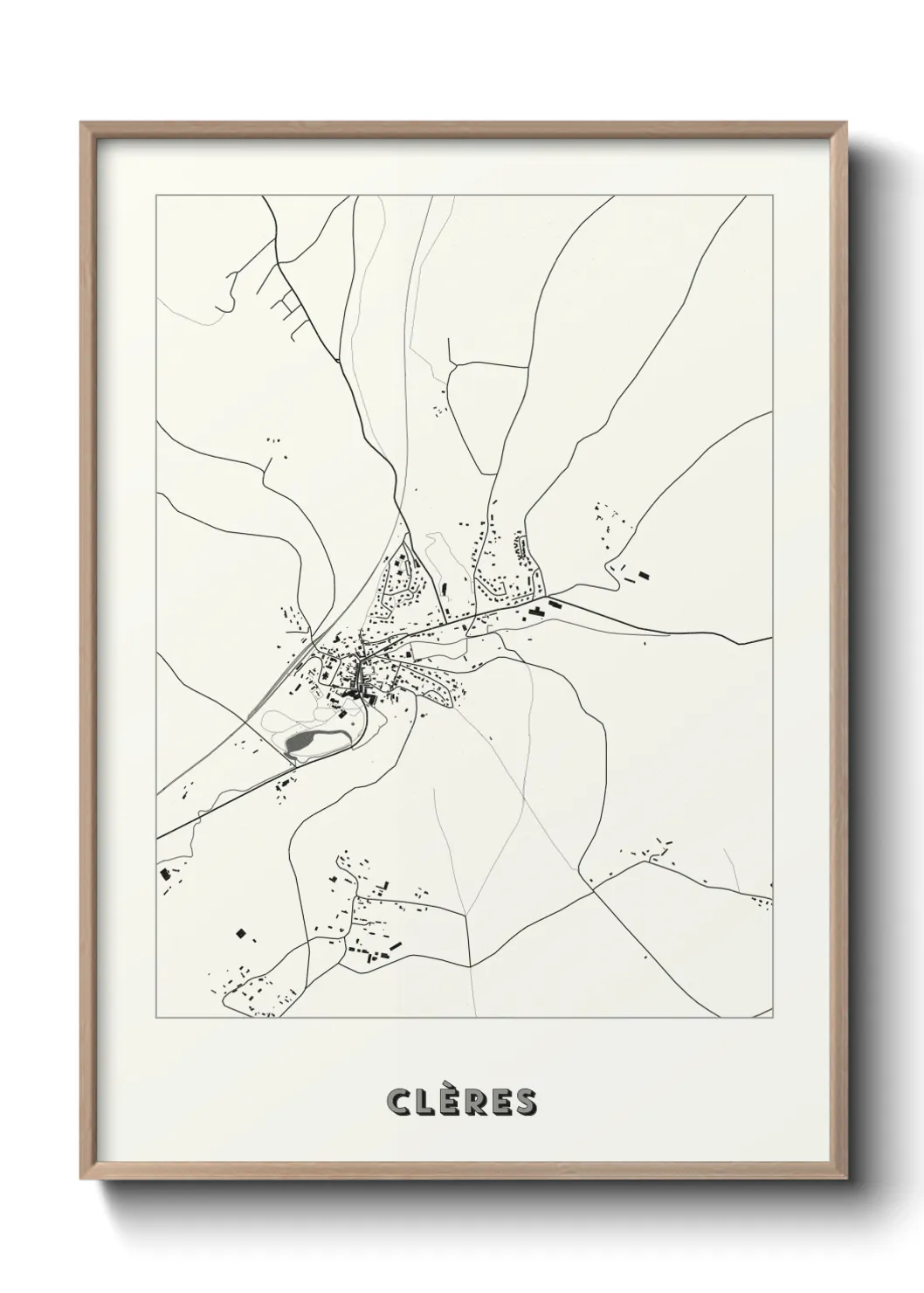 Une affiche de carte sur Clères