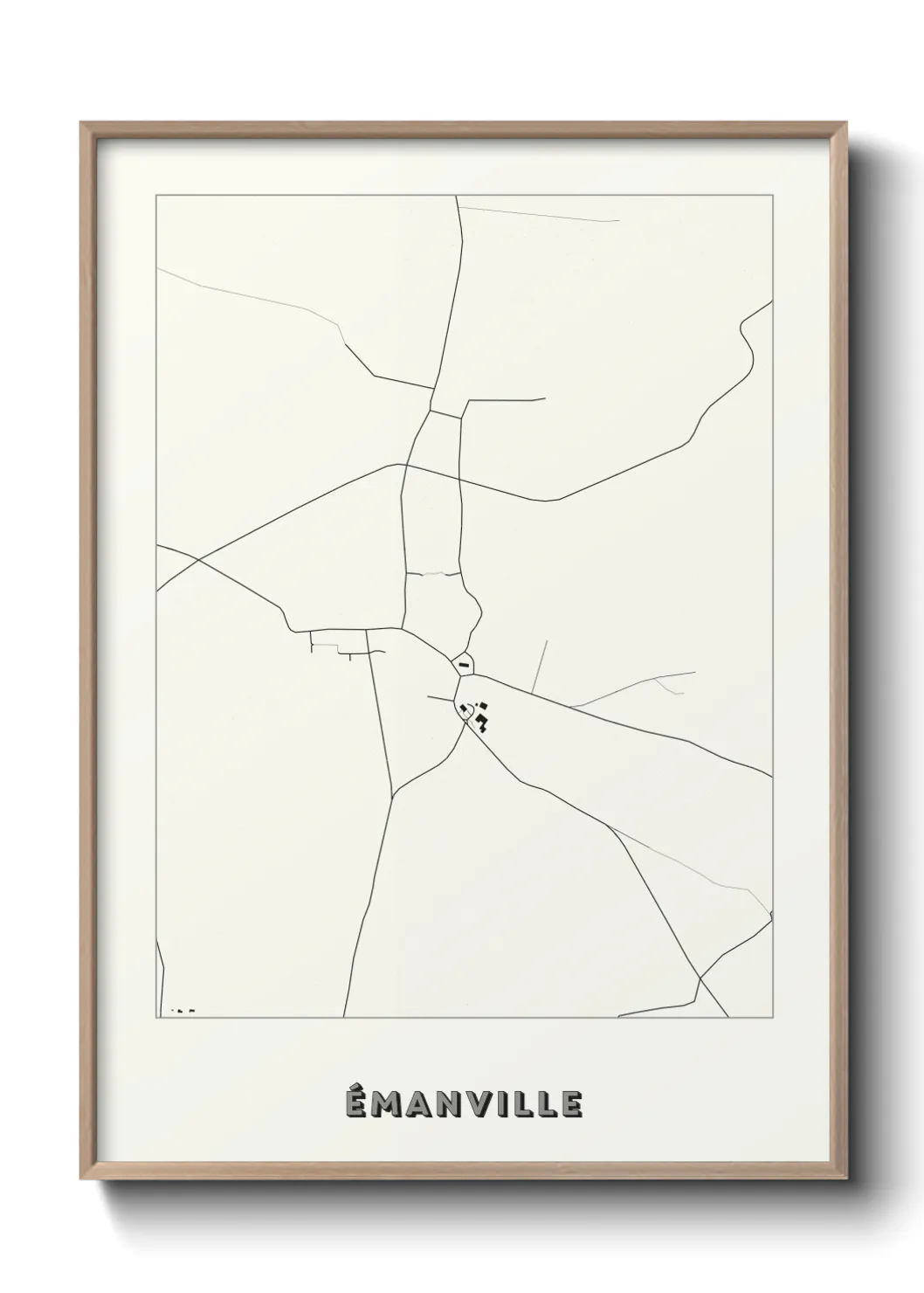 Une affiche de carte sur Émanville
