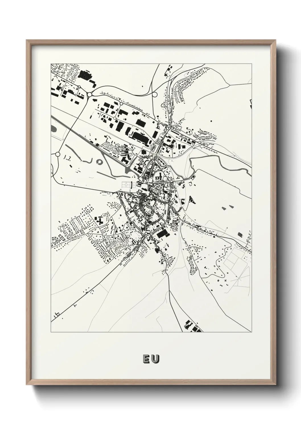 Une affiche de carte sur Eu