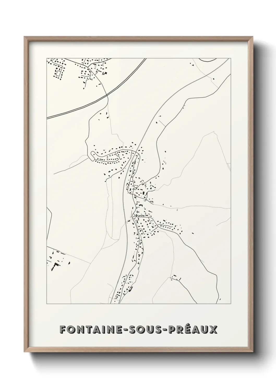 Une affiche de carte sur Fontaine-sous-Préaux