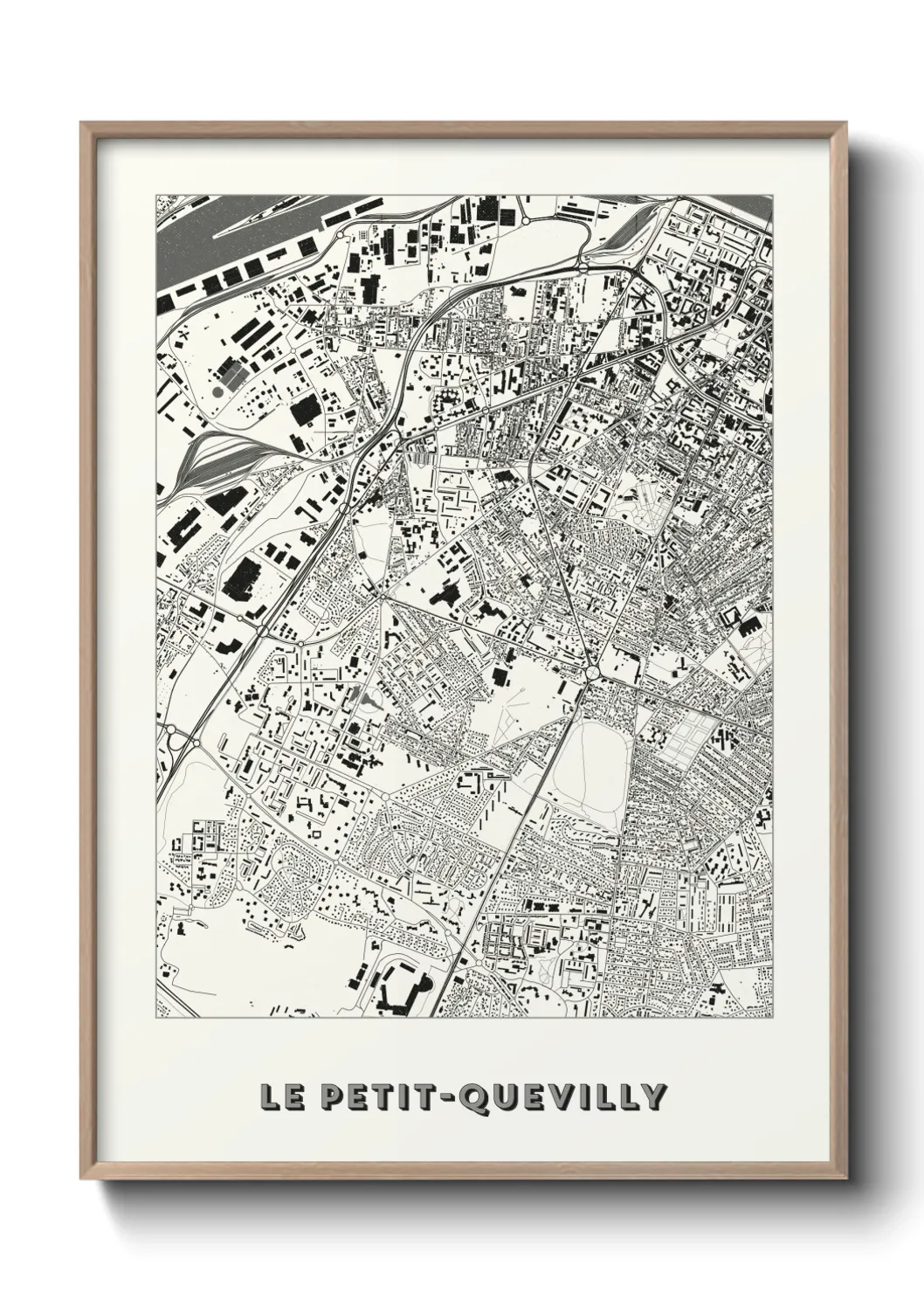 Une affiche de carte sur Le Petit-Quevilly