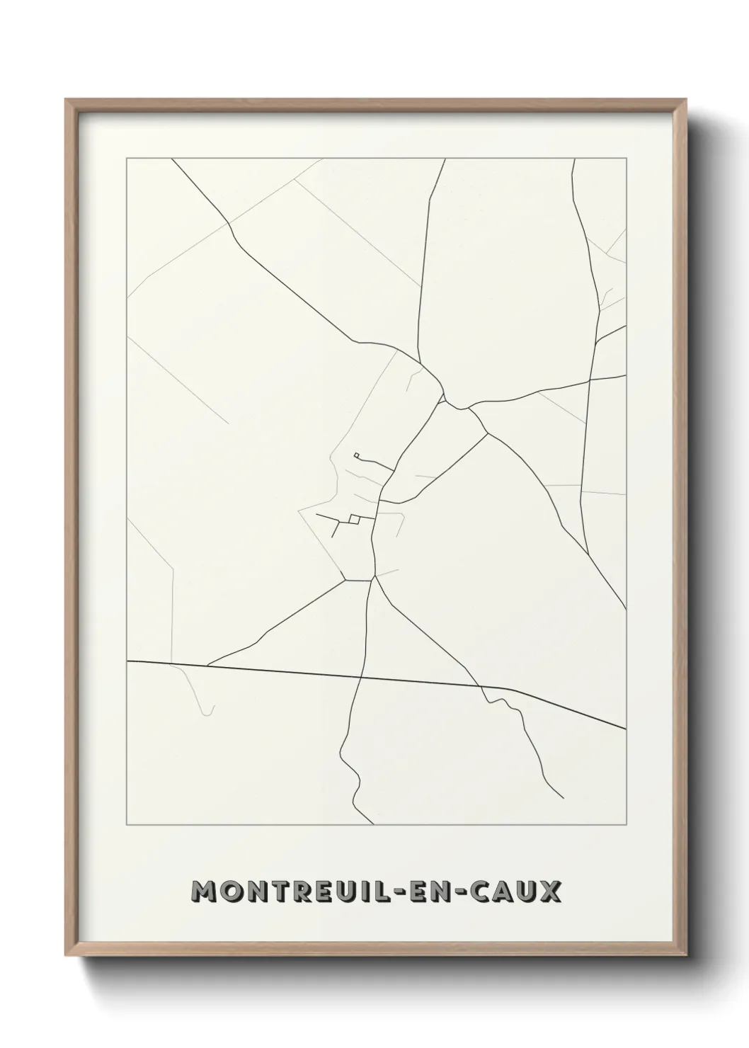 Une affiche de carte sur Montreuil-en-Caux