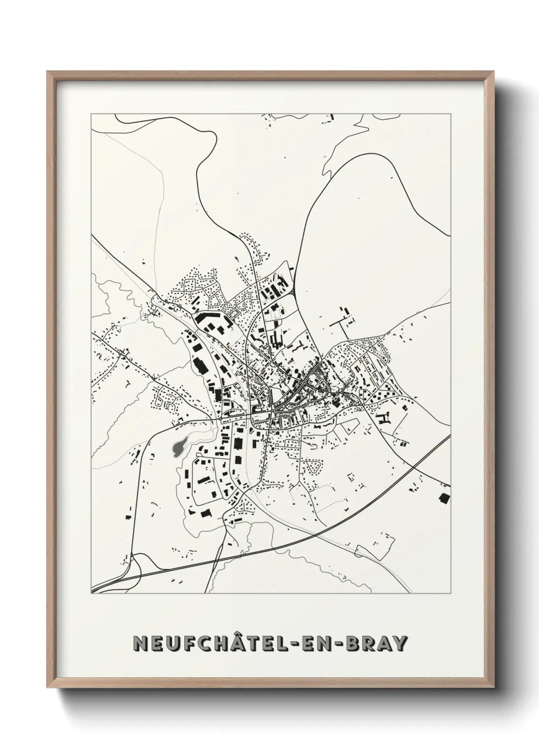 Un poster carteNeufchâtel-en-Bray