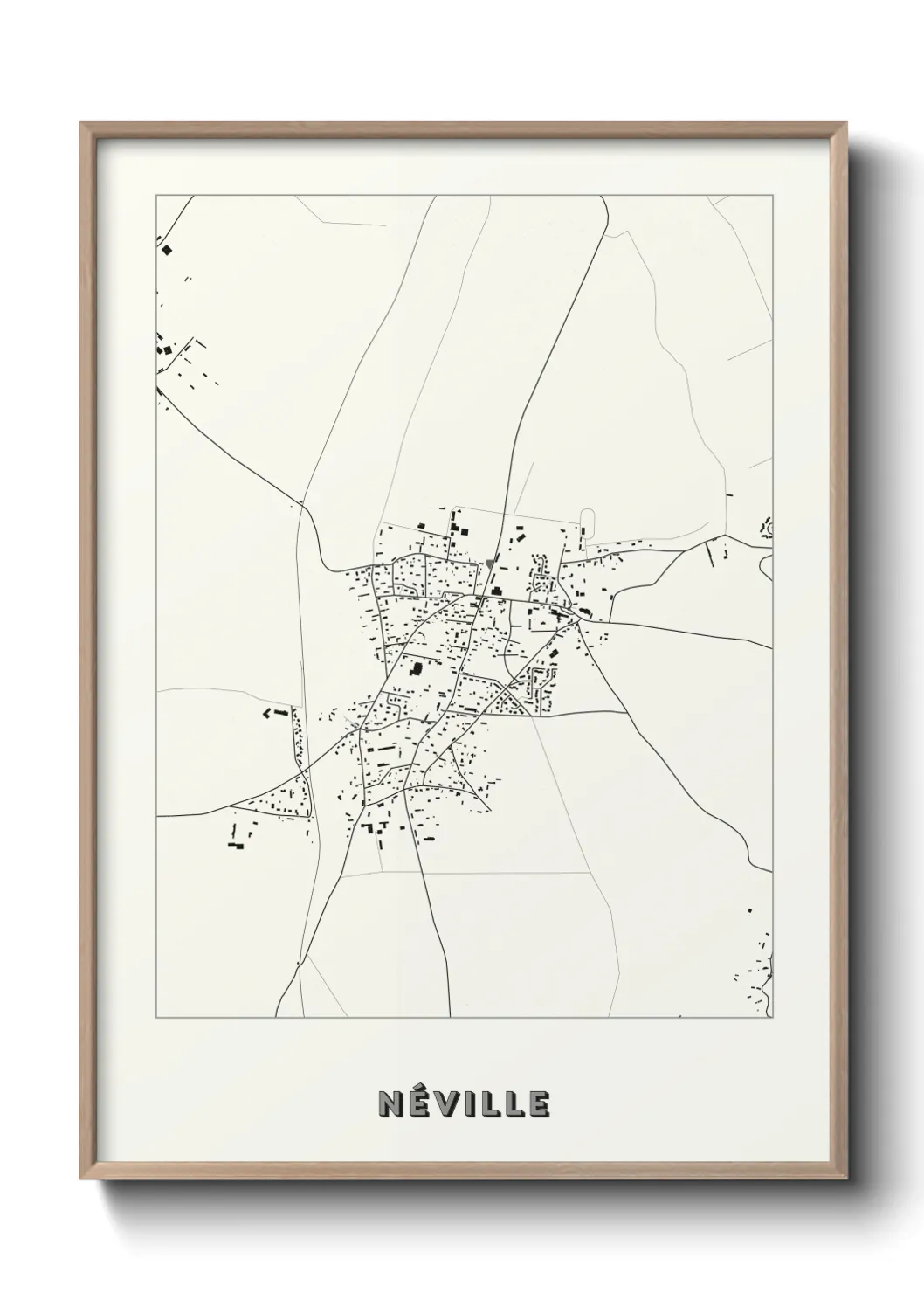 Une affiche de carte sur Néville