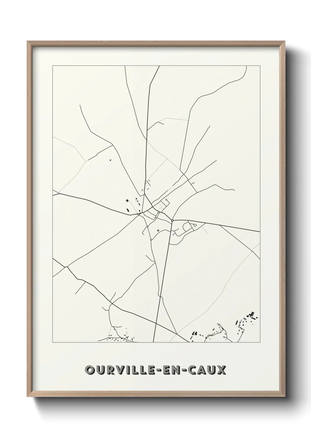 Une affiche de carte sur Ourville-en-Caux