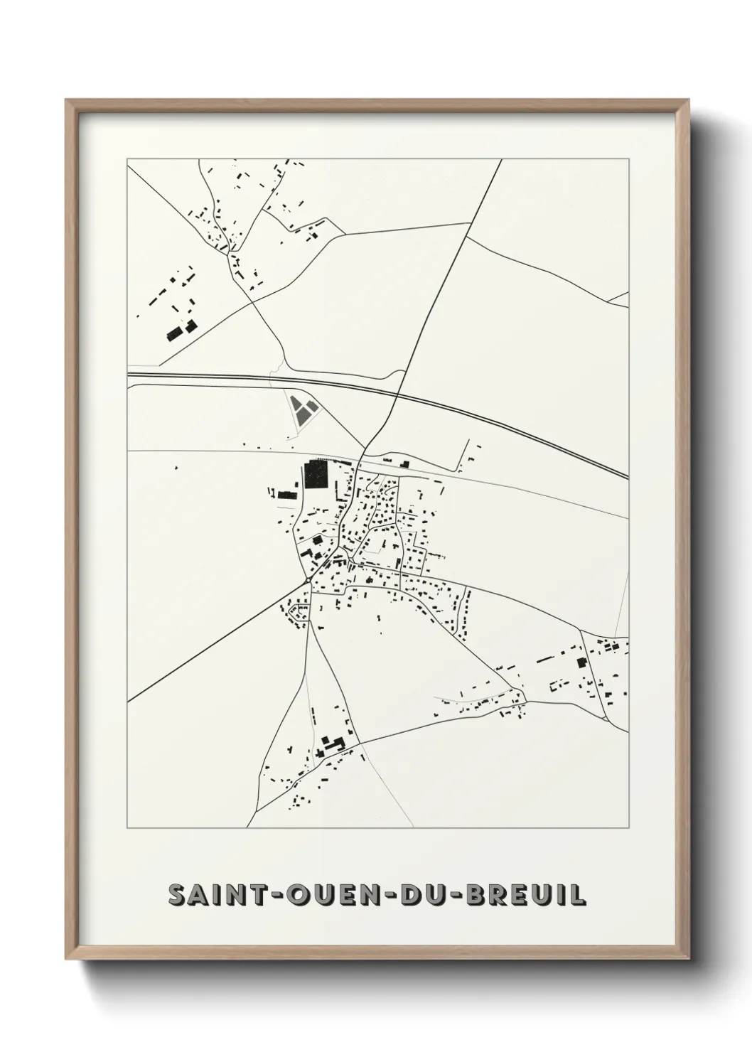 Une affiche de carte sur Saint-Ouen-du-Breuil