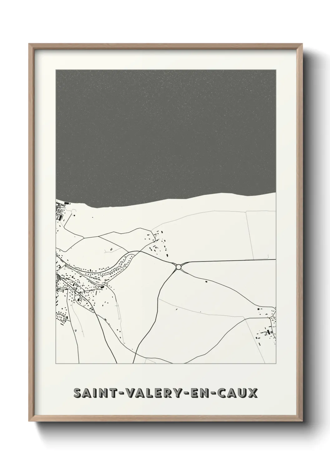 Une affiche de carte sur Saint-Valery-en-Caux
