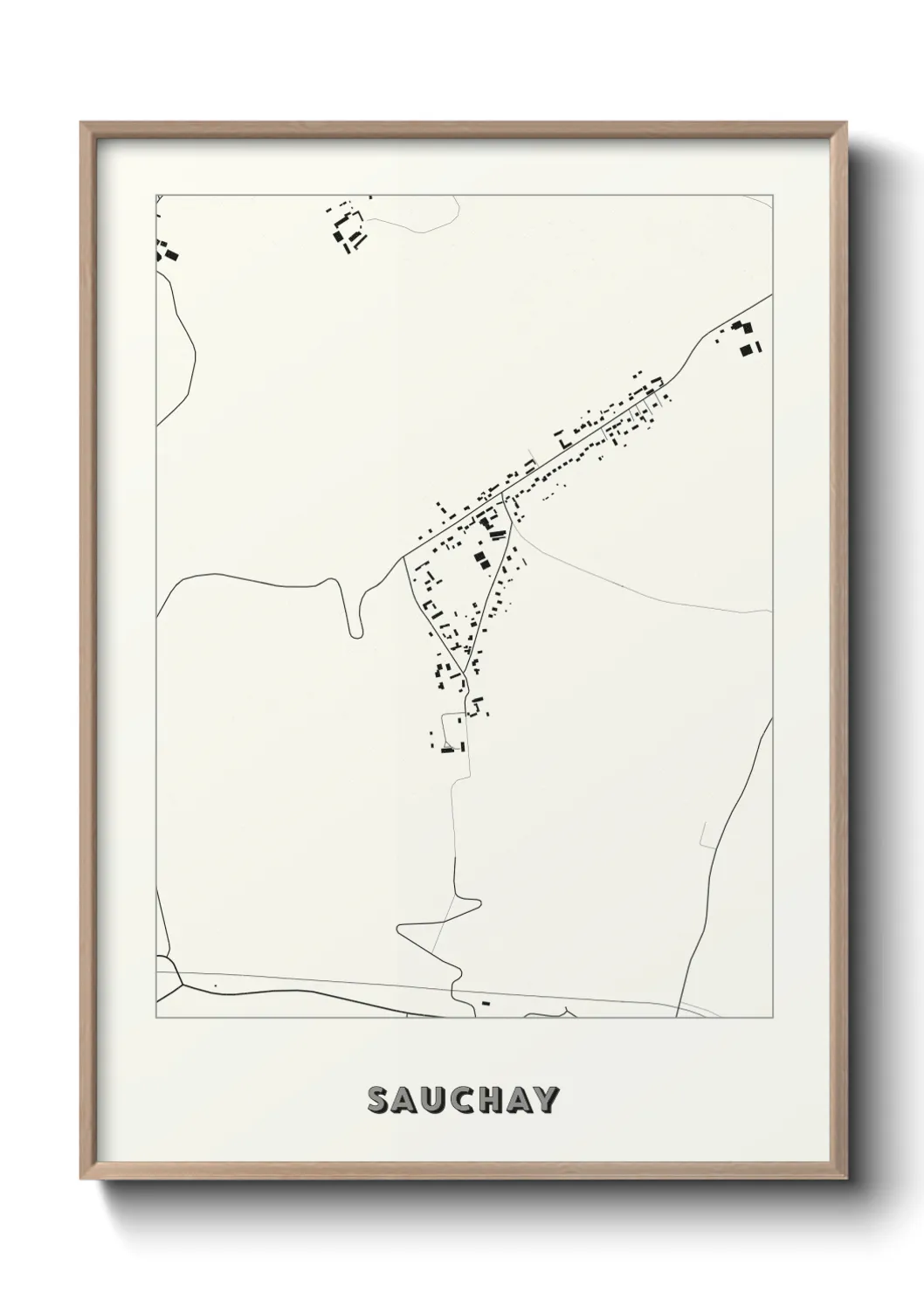 Une affiche de carte sur Sauchay