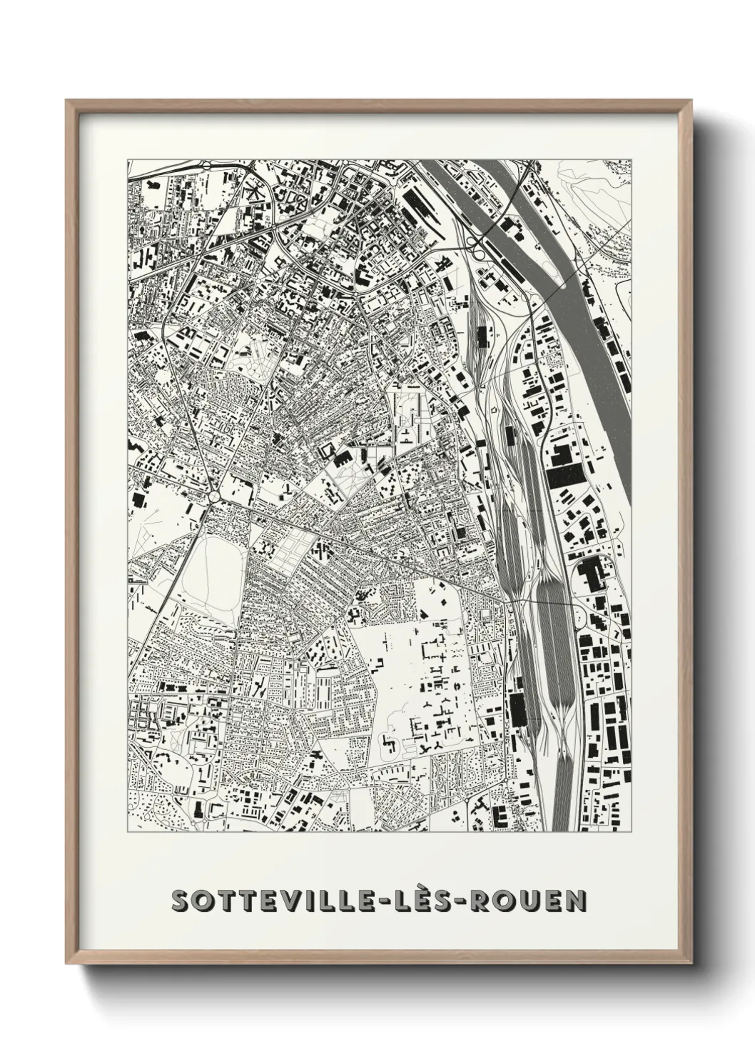 Une affiche de carte sur Sotteville-lès-Rouen