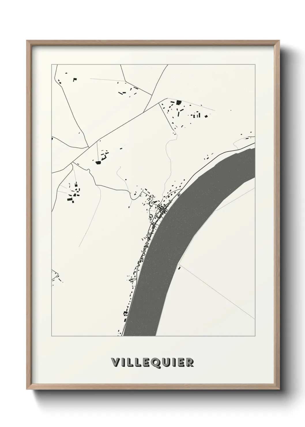 Une affiche de carte sur Villequier