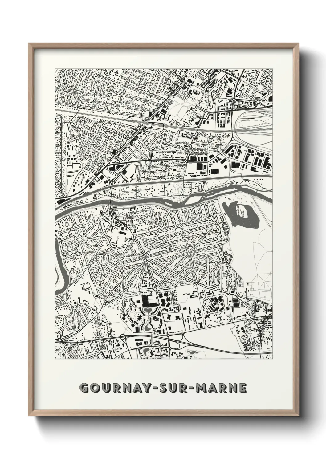 Une affiche de carte sur Gournay-sur-Marne