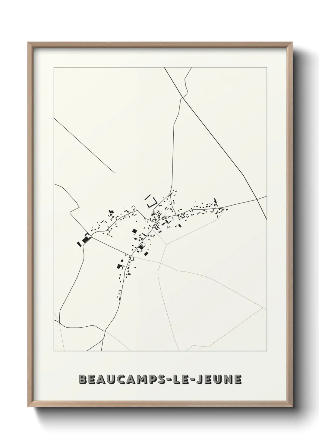 Une affiche de carte sur Beaucamps-le-Jeune
