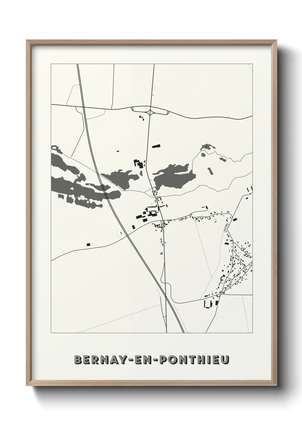 Une affiche de carte sur Bernay-en-Ponthieu