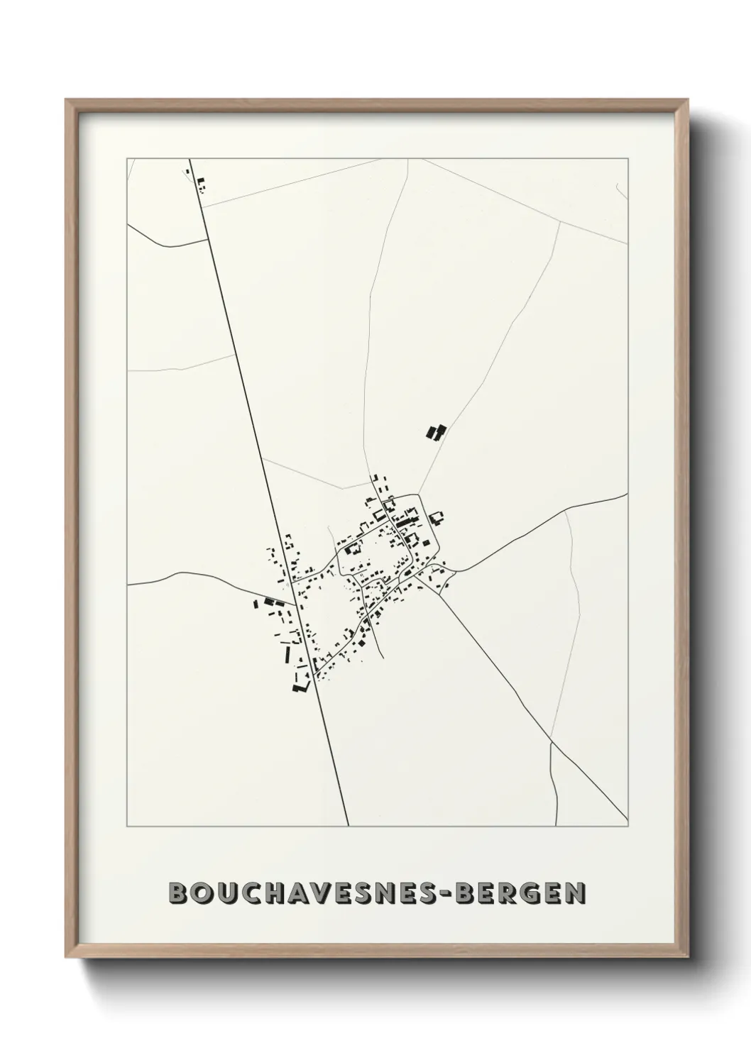 Une affiche de carte sur Bouchavesnes-Bergen