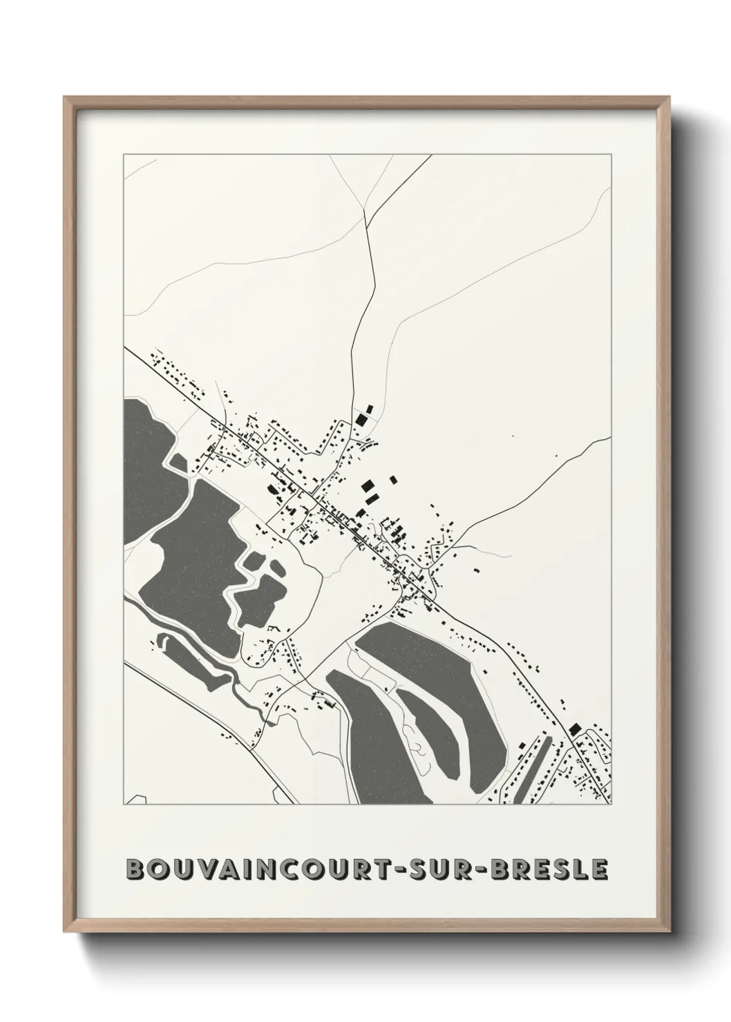 Une affiche de carte sur Bouvaincourt-sur-Bresle