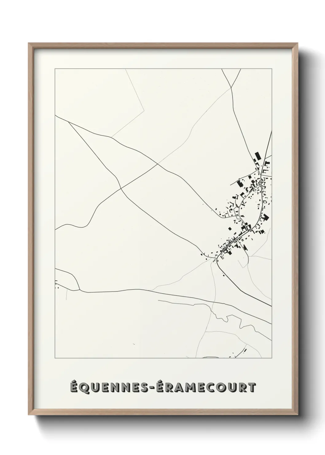 Une affiche de carte sur Équennes-Éramecourt