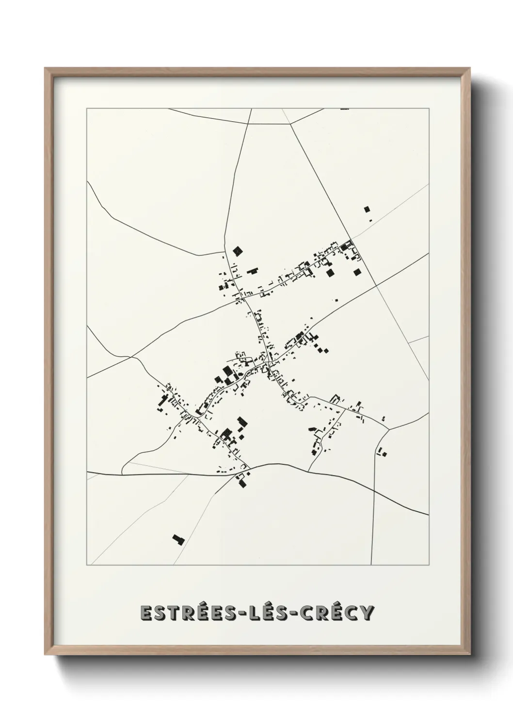 Une affiche de carte sur Estrées-lés-Crécy