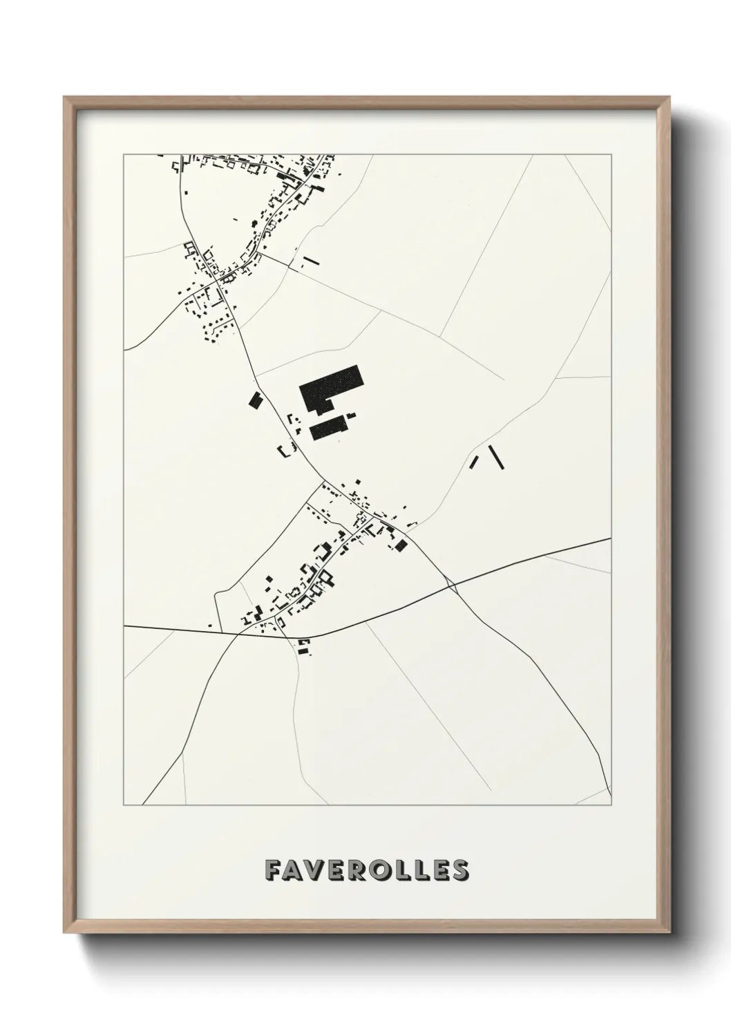 Une affiche de carte sur Faverolles