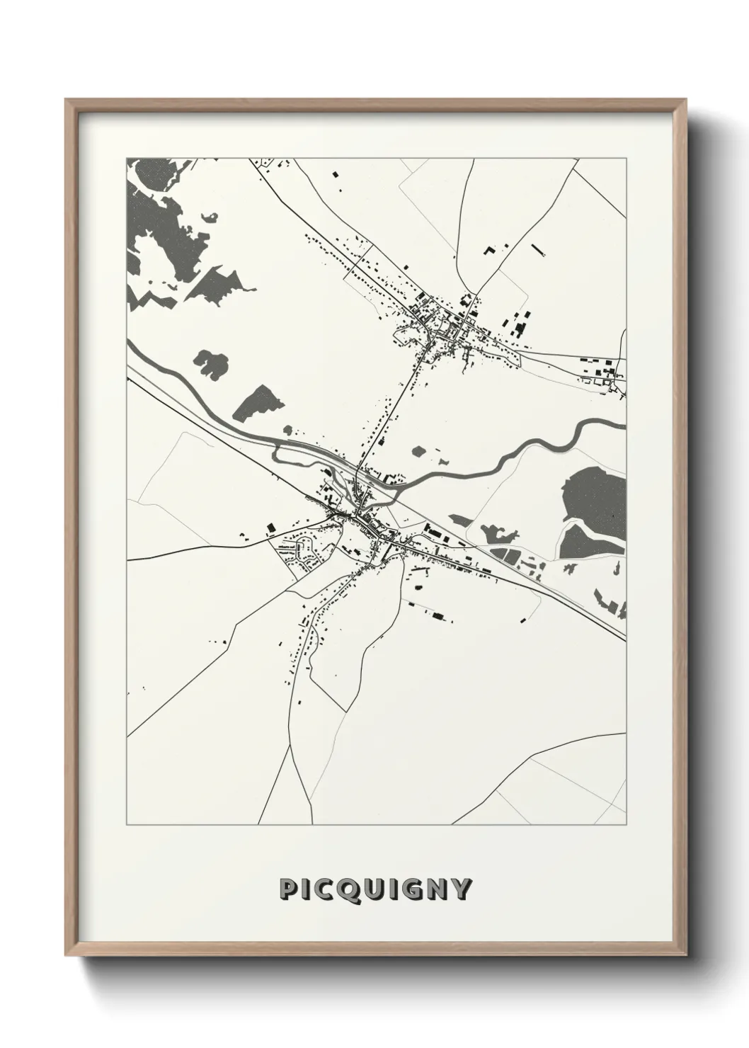 Une affiche de carte sur Picquigny