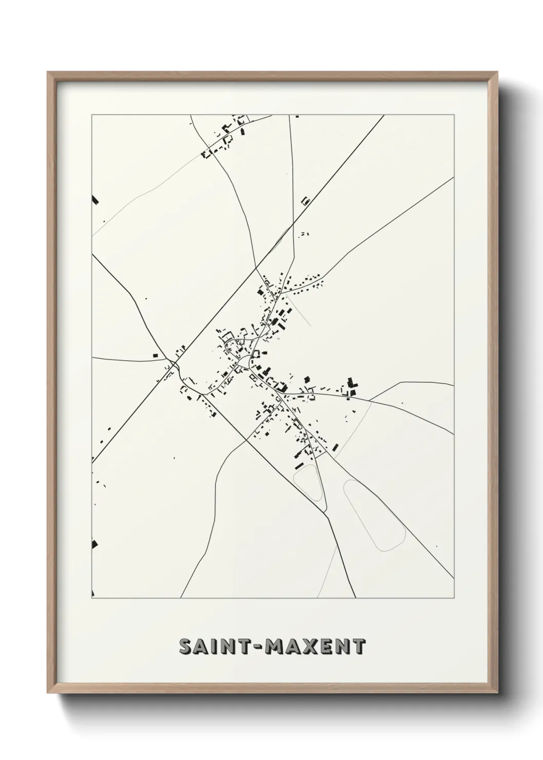 Une affiche de carte sur Saint-Maxent