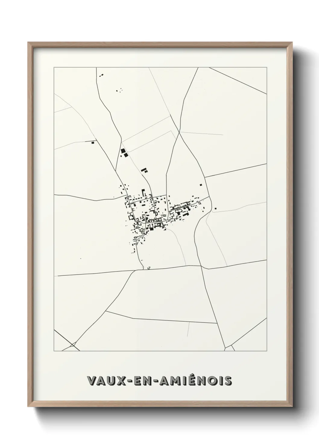 Une affiche de carte sur Vaux-en-Amiénois