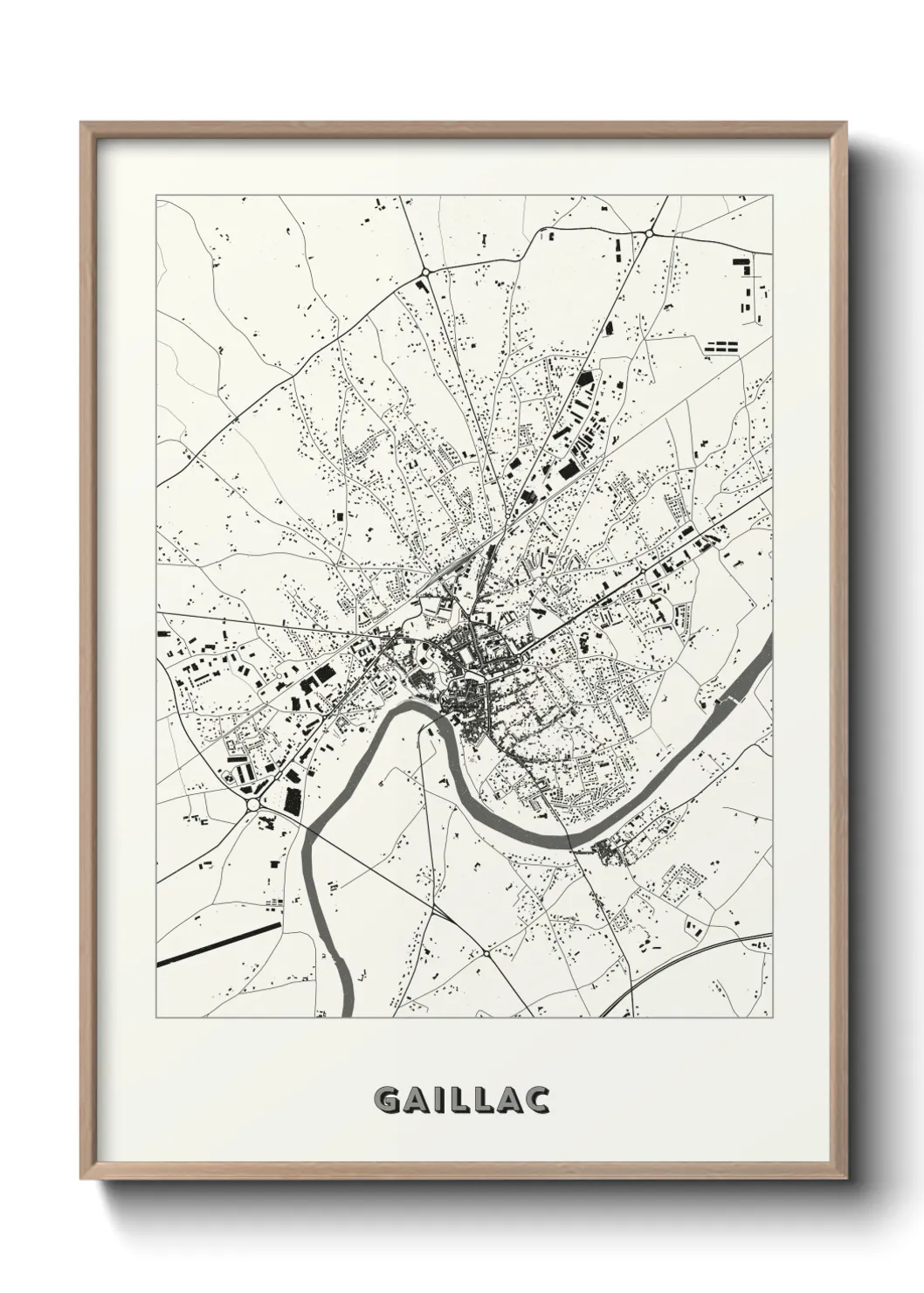 Une affiche de carte sur Gaillac