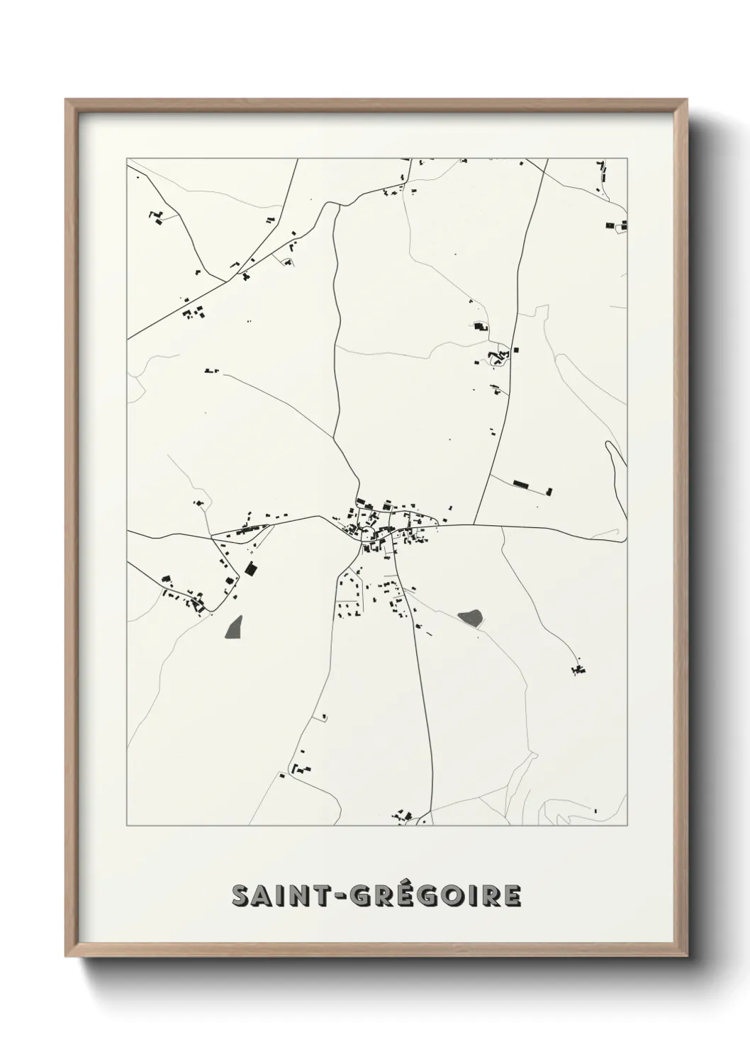 Une affiche de carte sur Saint-Grégoire