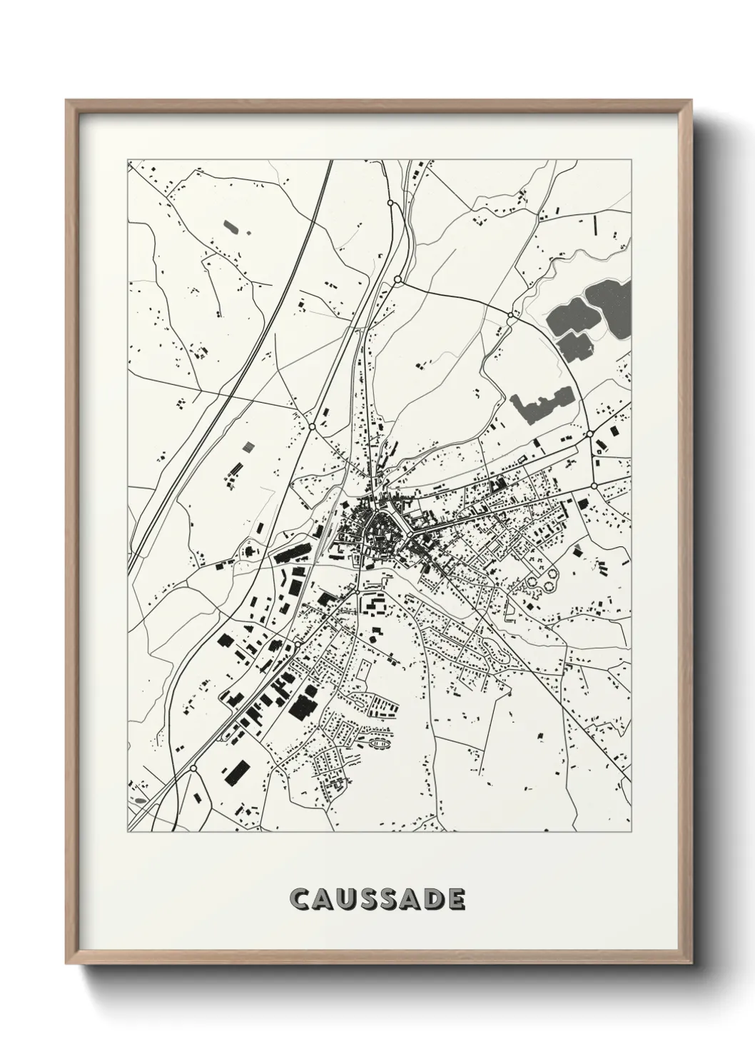 Une affiche de carte sur Caussade