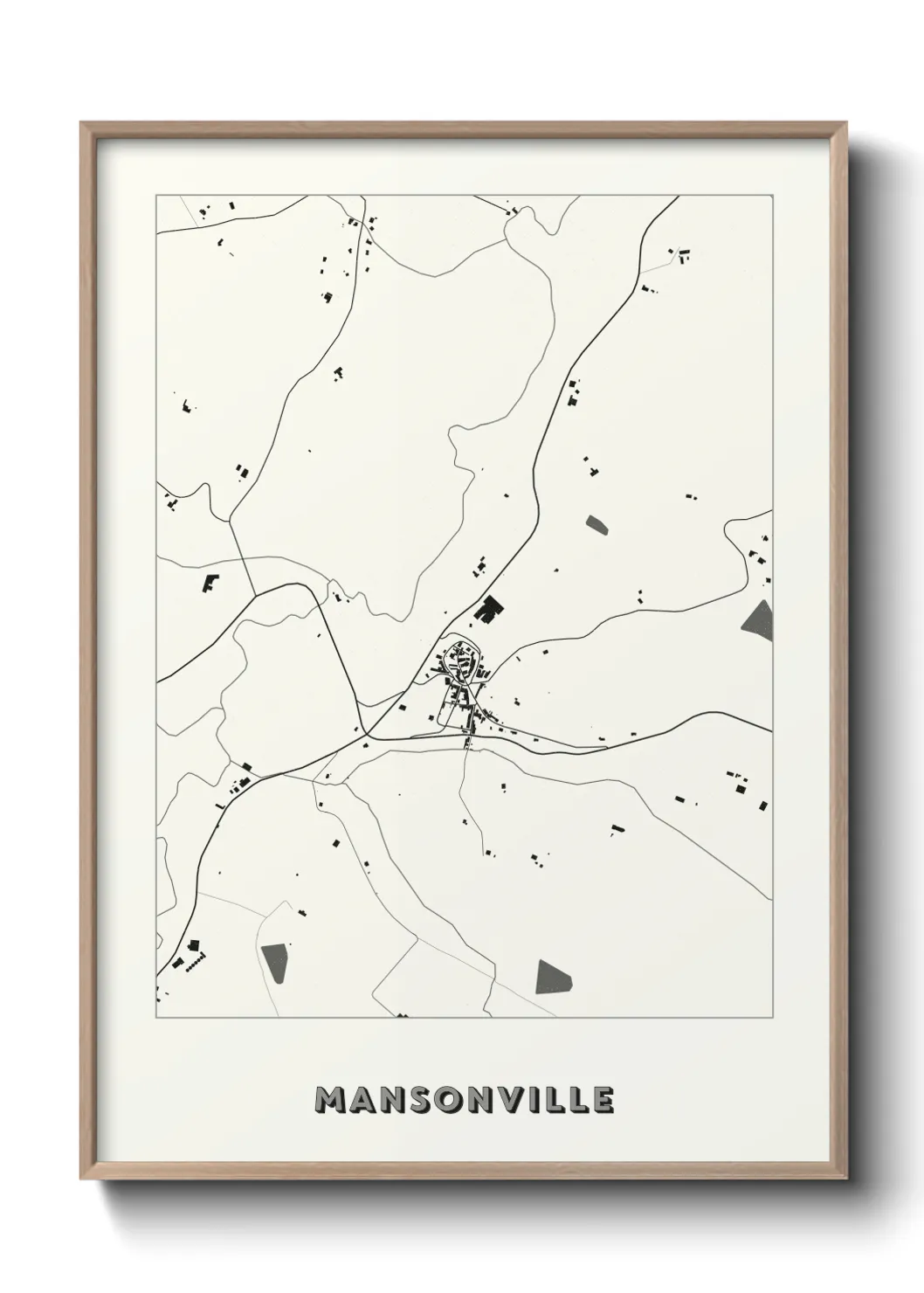 Une affiche de carte sur Mansonville