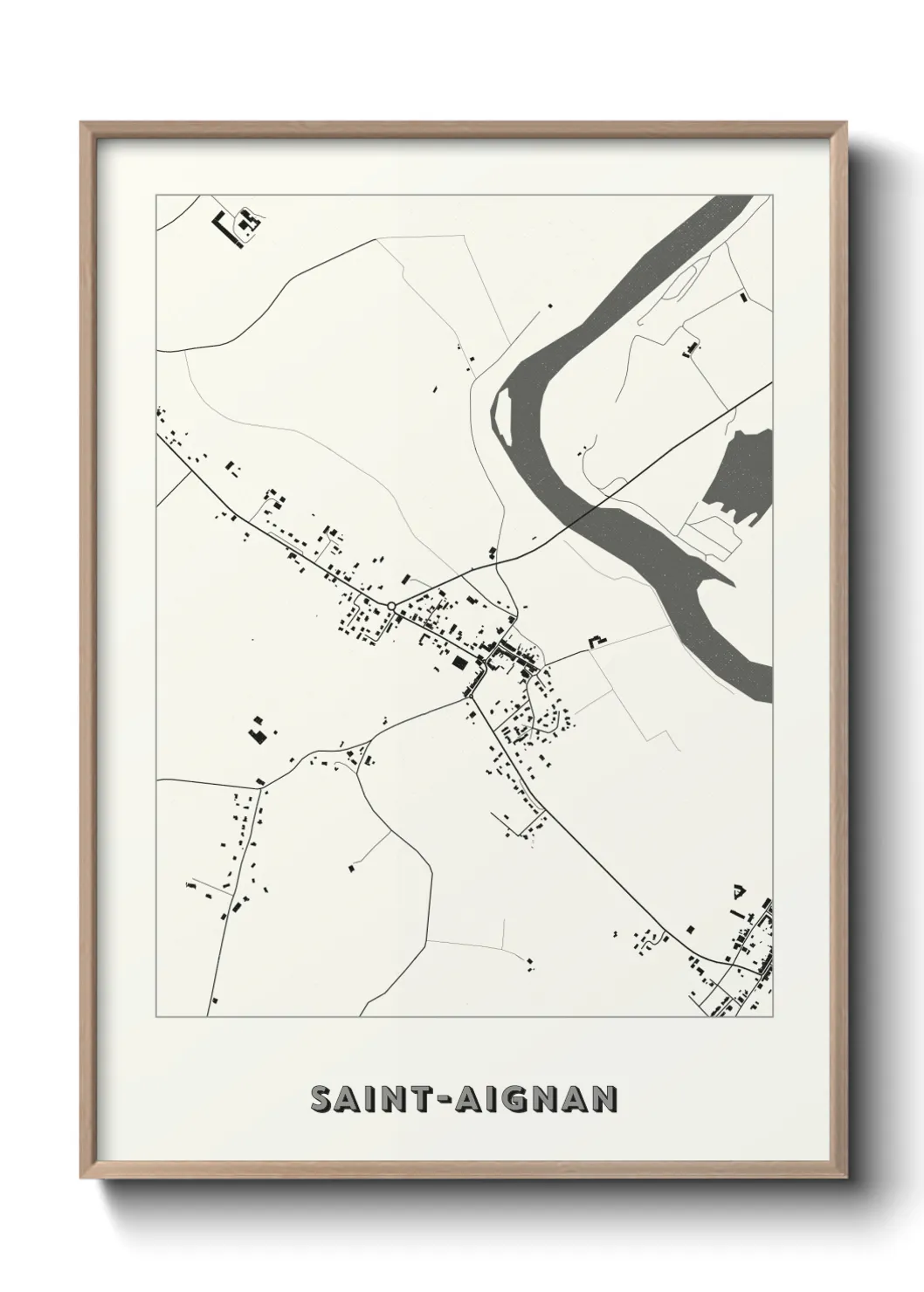 Une affiche de carte sur Saint-Aignan