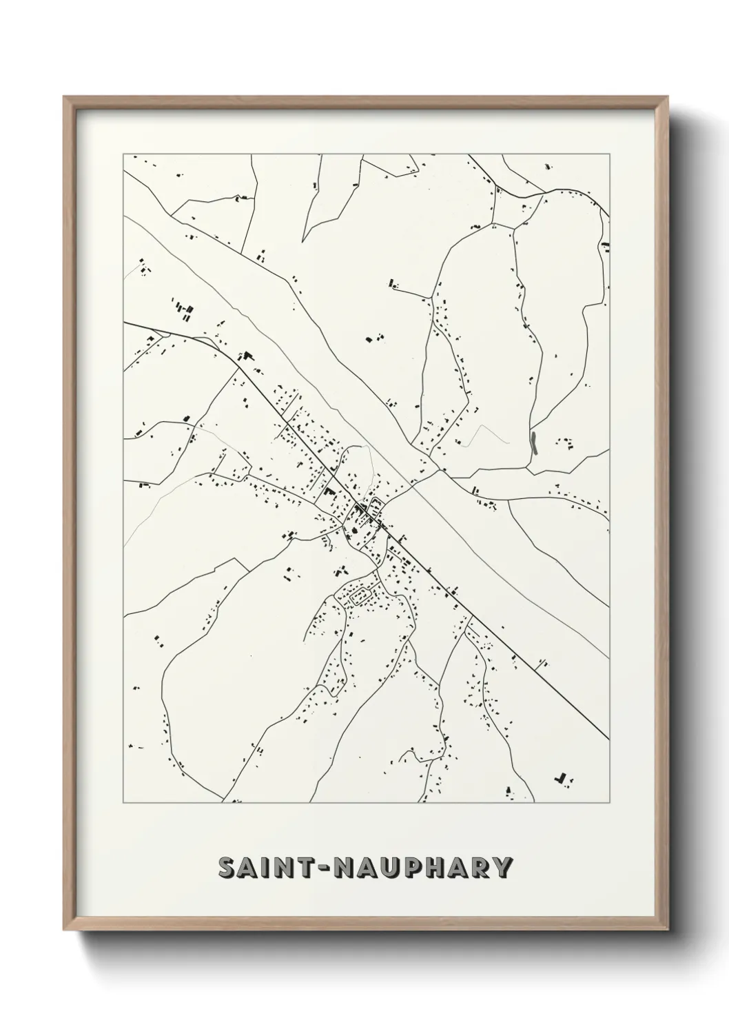 Une affiche de carte sur Saint-Nauphary