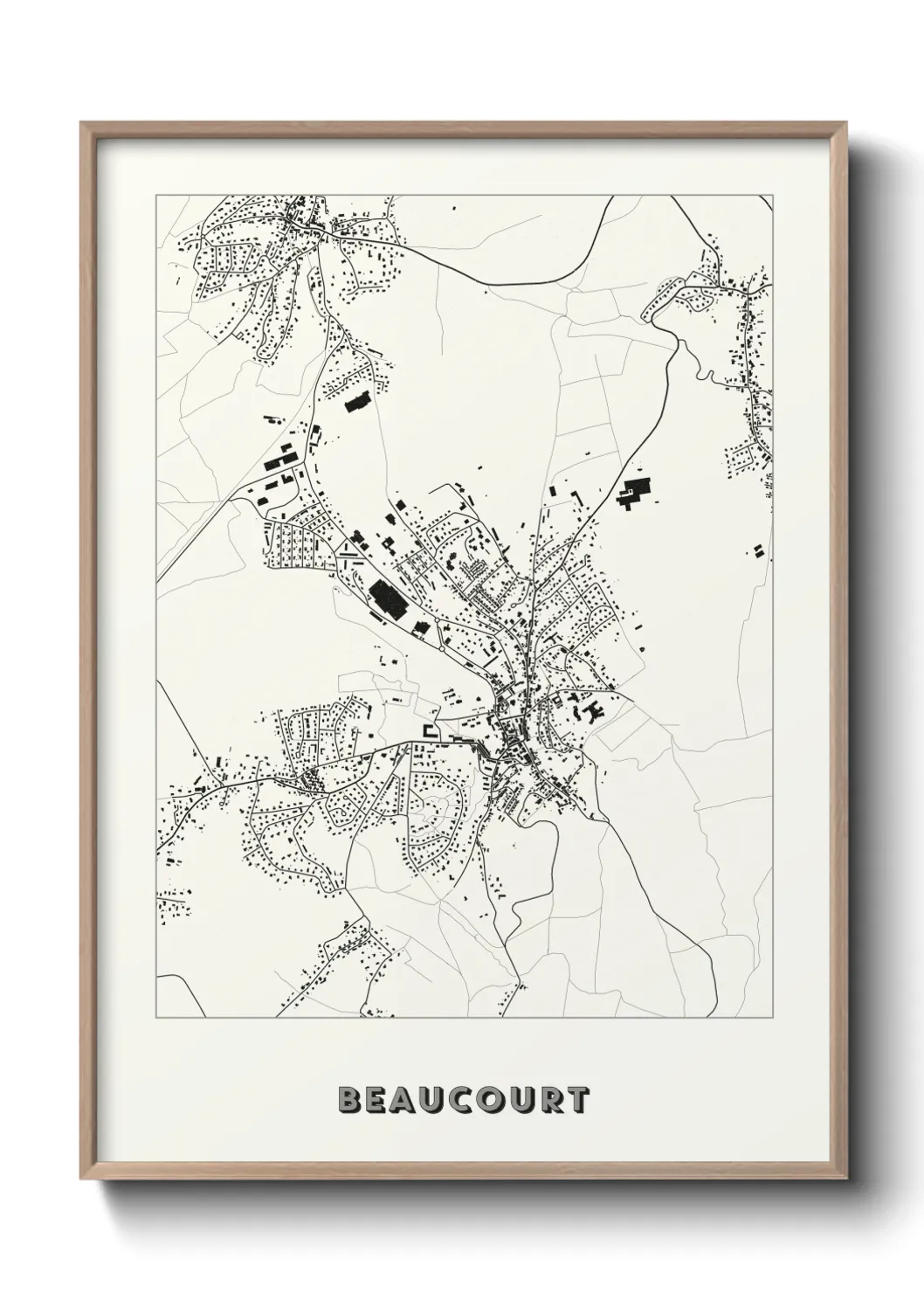 Une affiche de carte sur Beaucourt