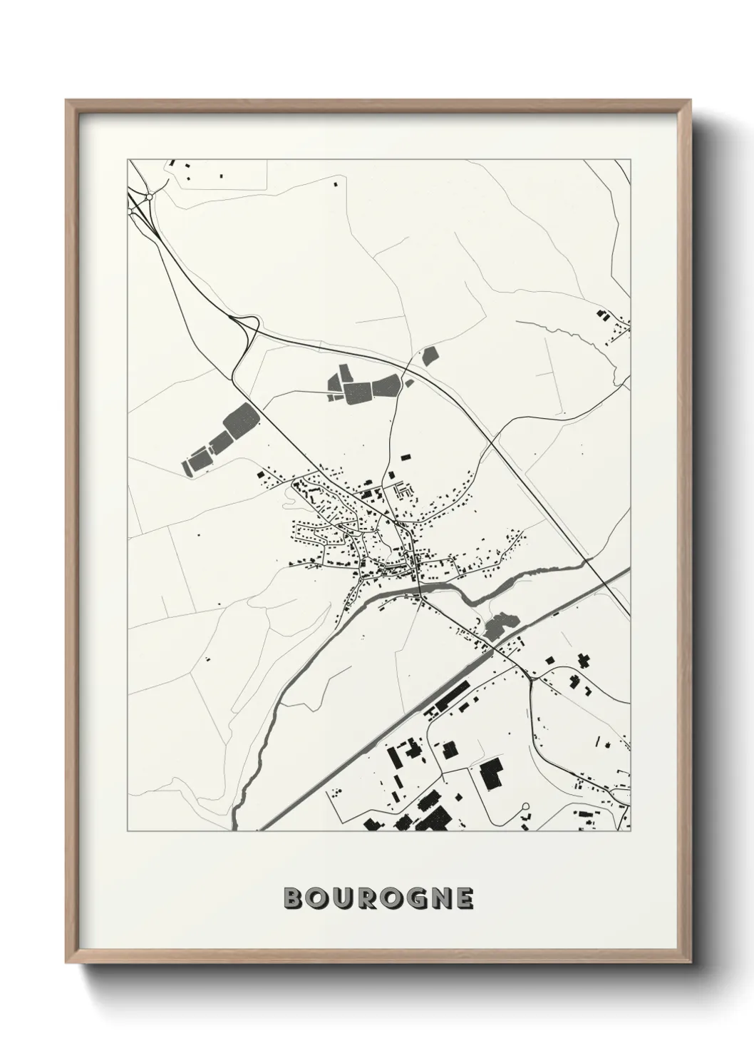 Une affiche de carte sur Bourogne