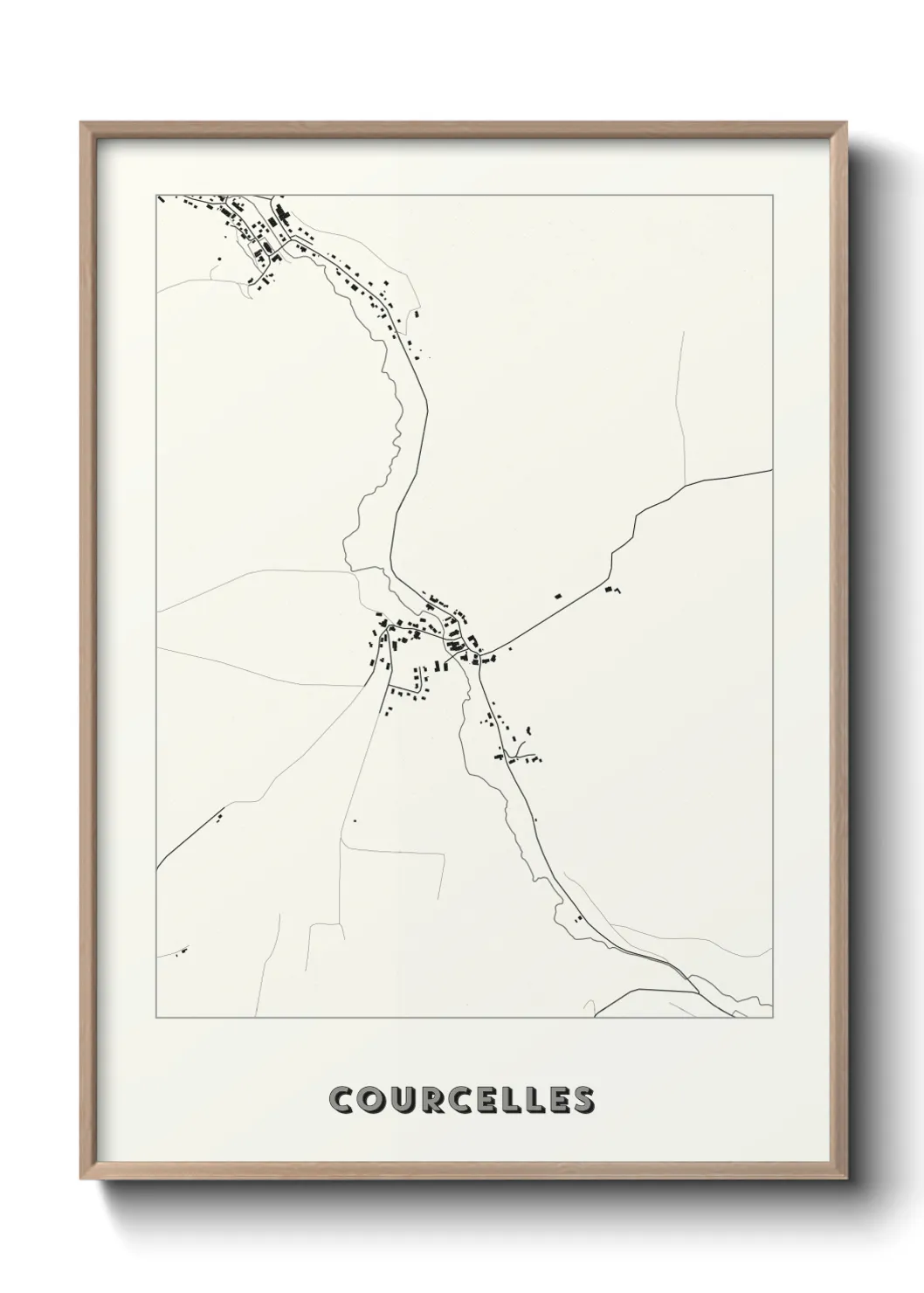 Une affiche de carte sur Courcelles