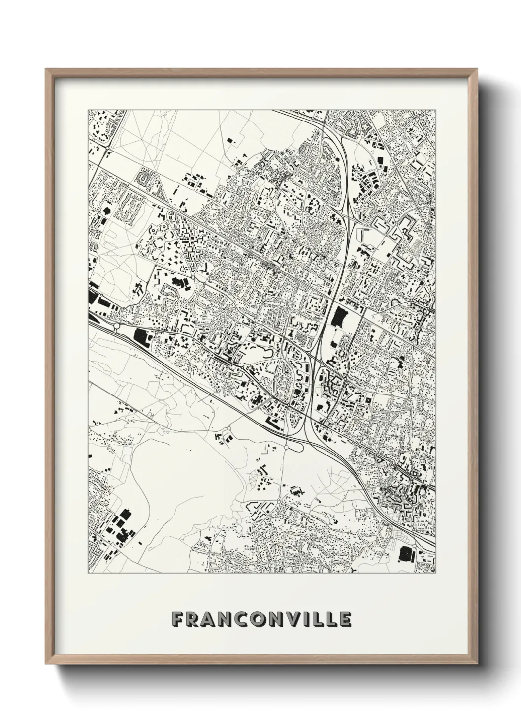 Une affiche de carte sur Franconville