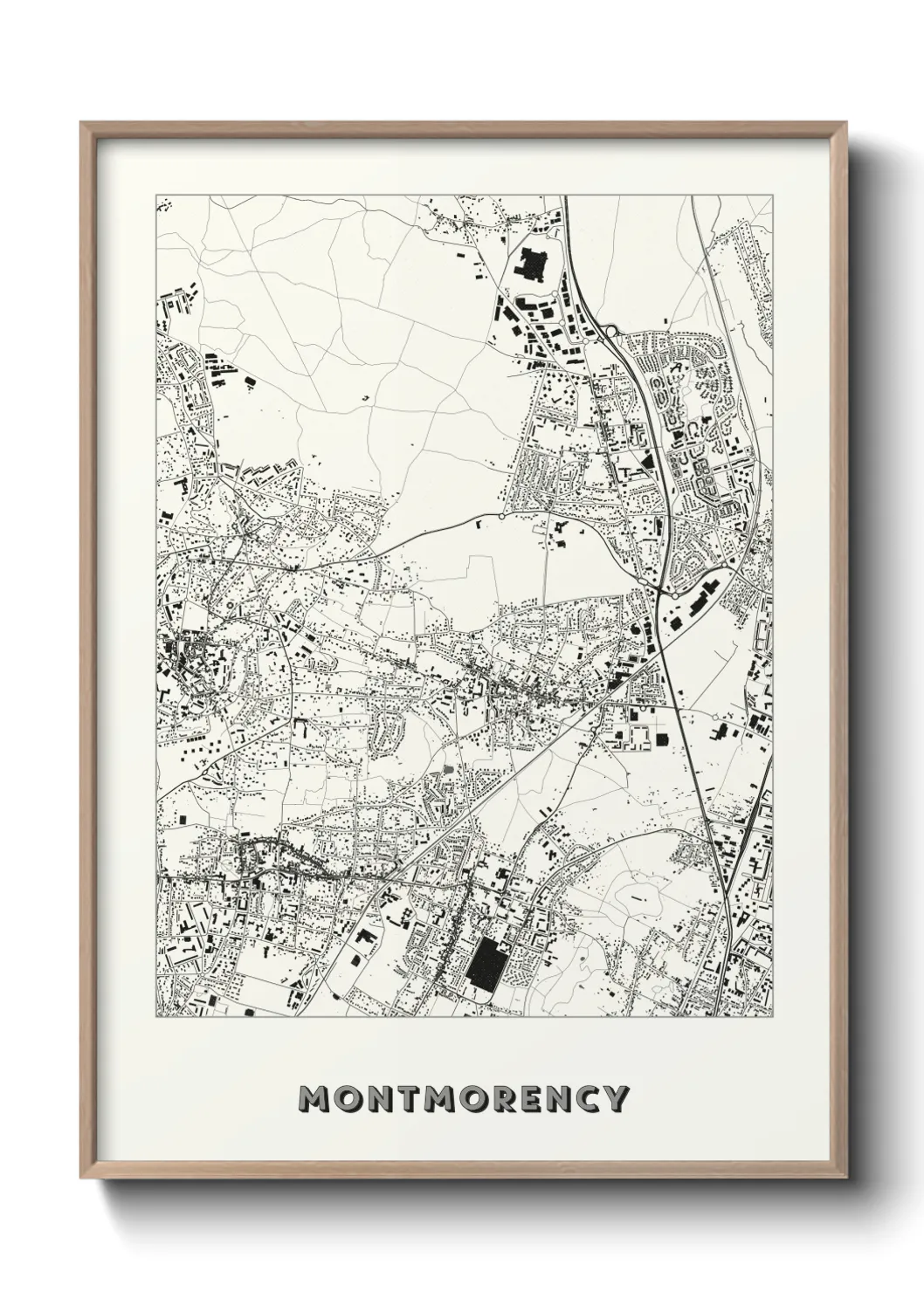 Une affiche de carte sur Montmorency