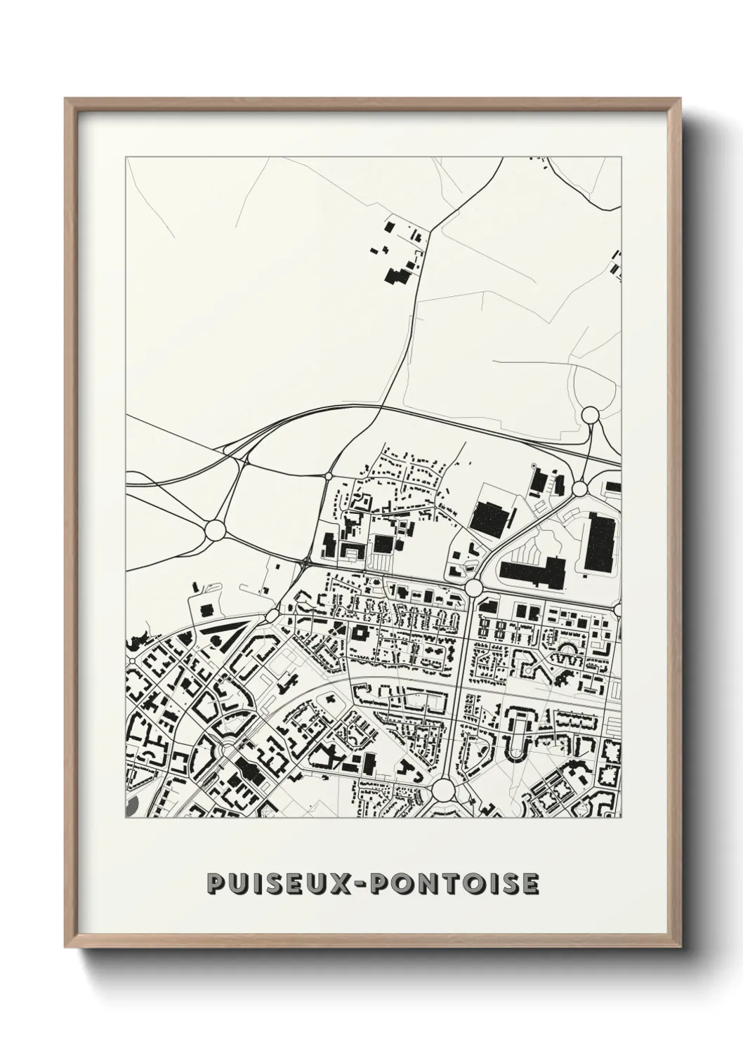Une affiche de carte sur Puiseux-Pontoise