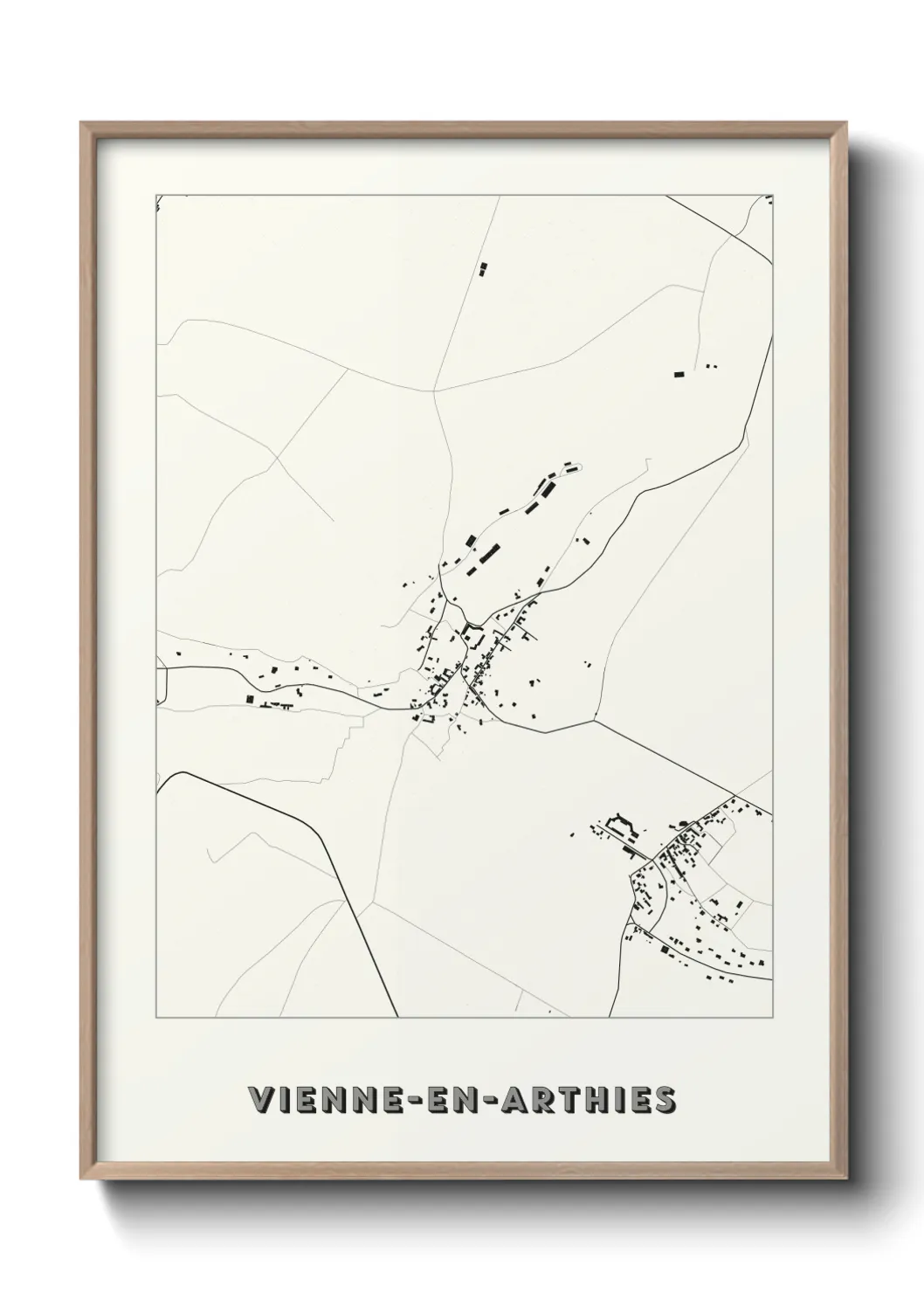 Une affiche de carte sur Vienne-en-Arthies