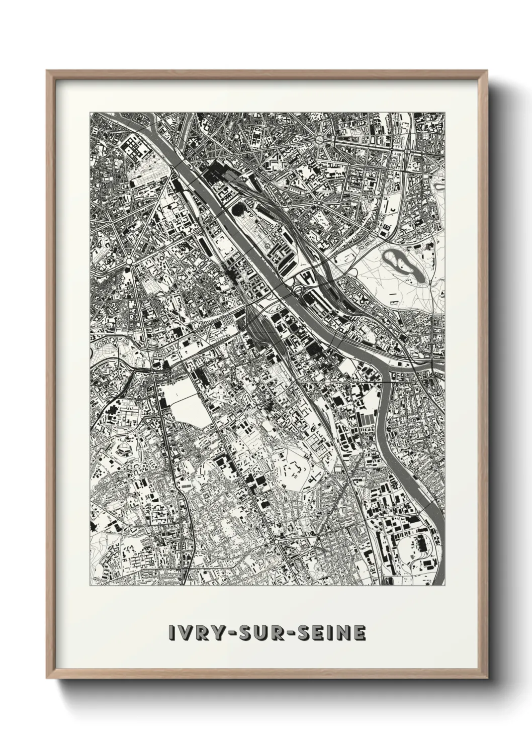 Une affiche de carte sur Ivry-sur-Seine