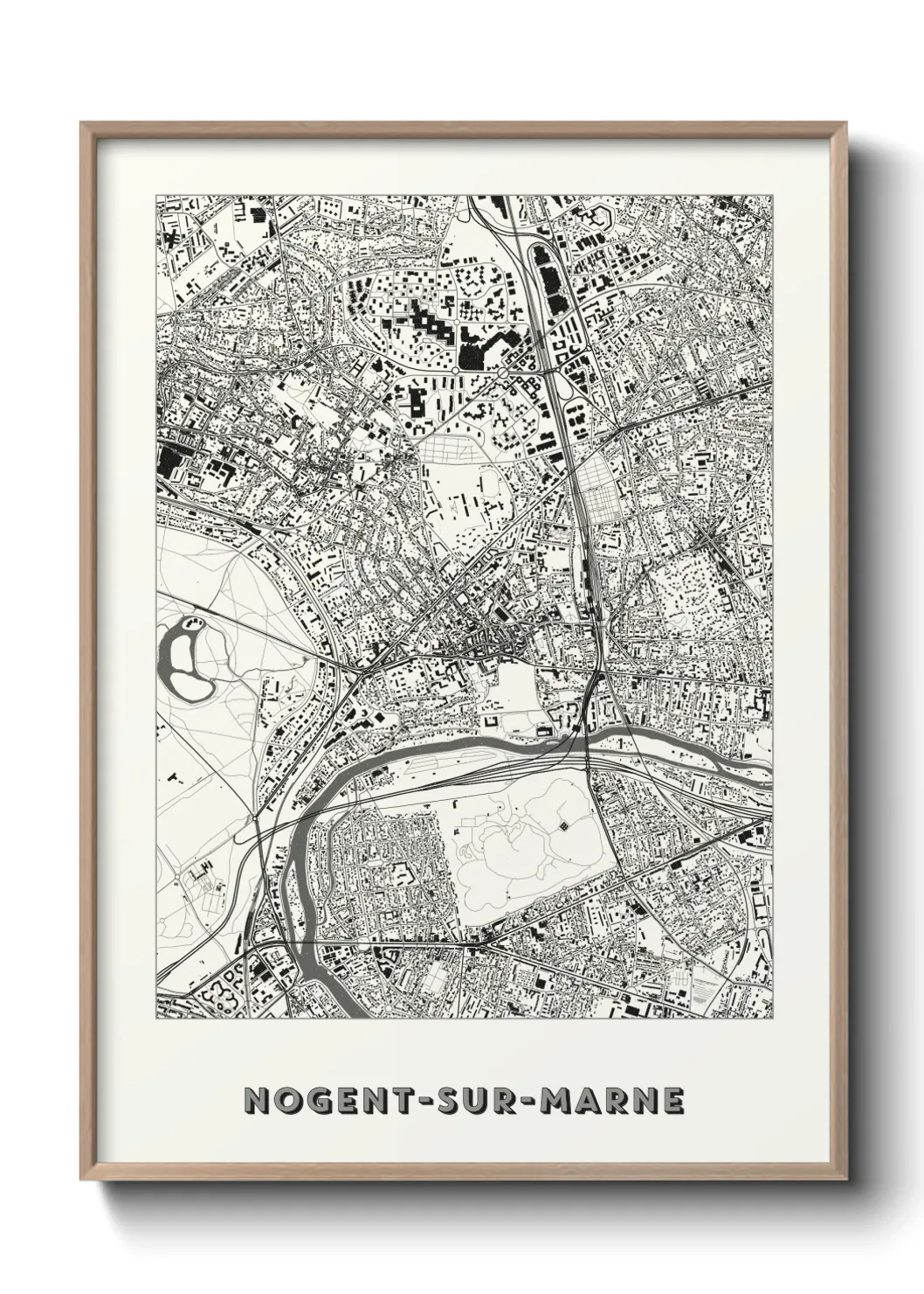 Une affiche de carte sur Nogent-sur-Marne