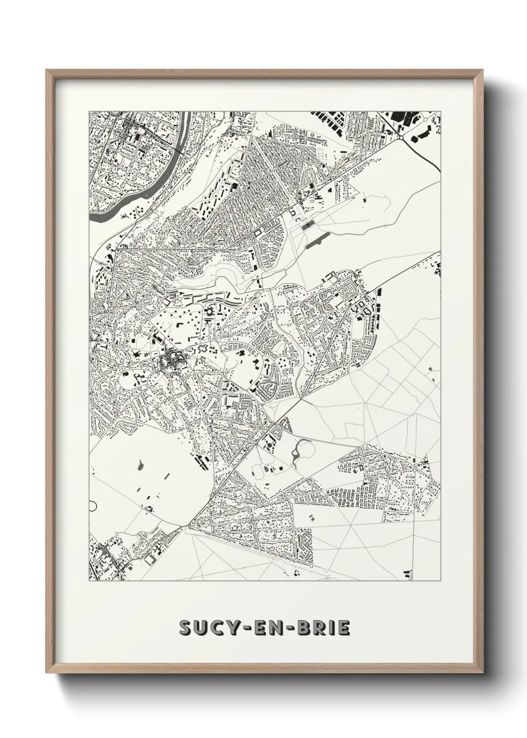 Une affiche de carte sur Sucy-en-Brie