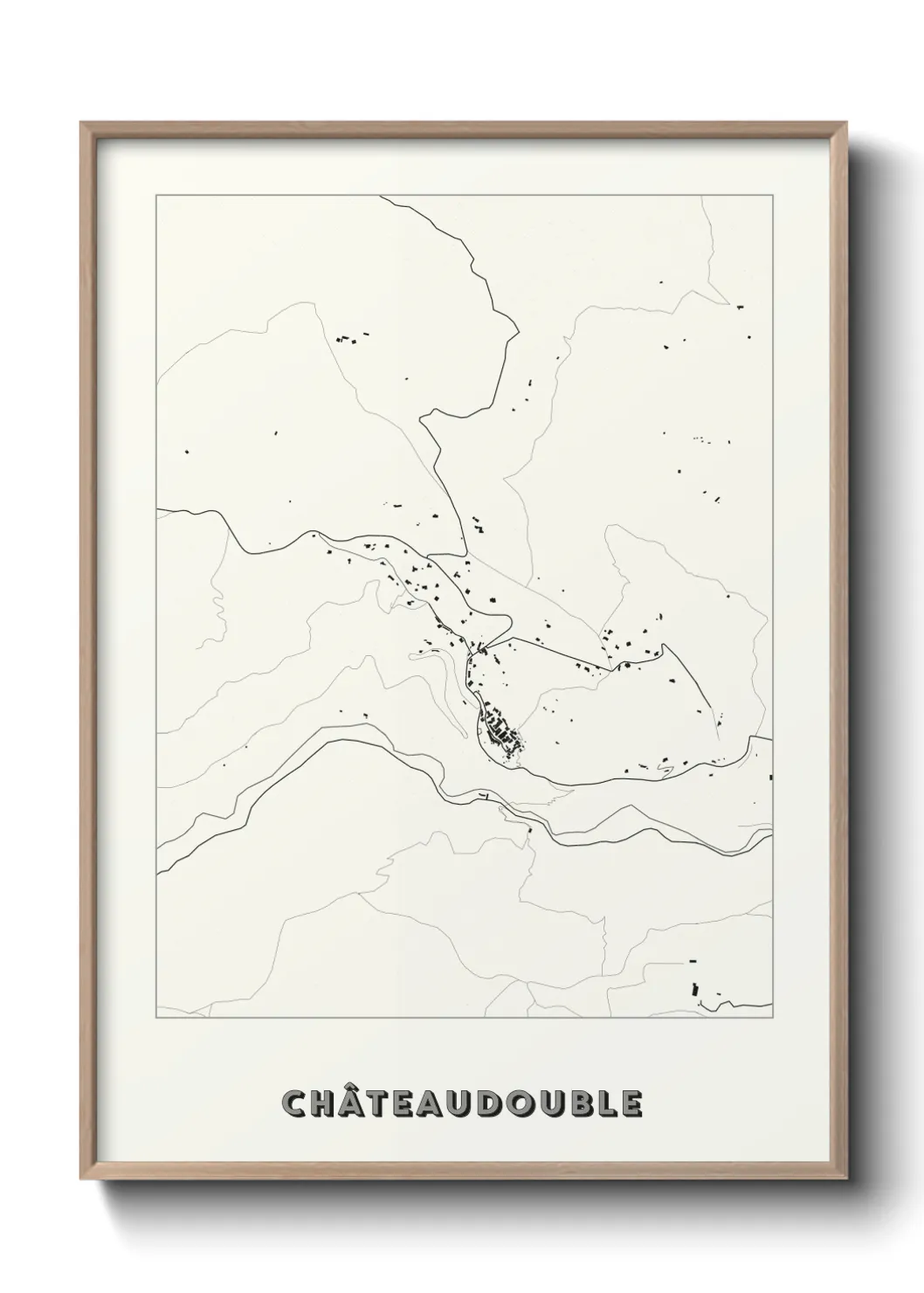 Une affiche de carte sur Châteaudouble