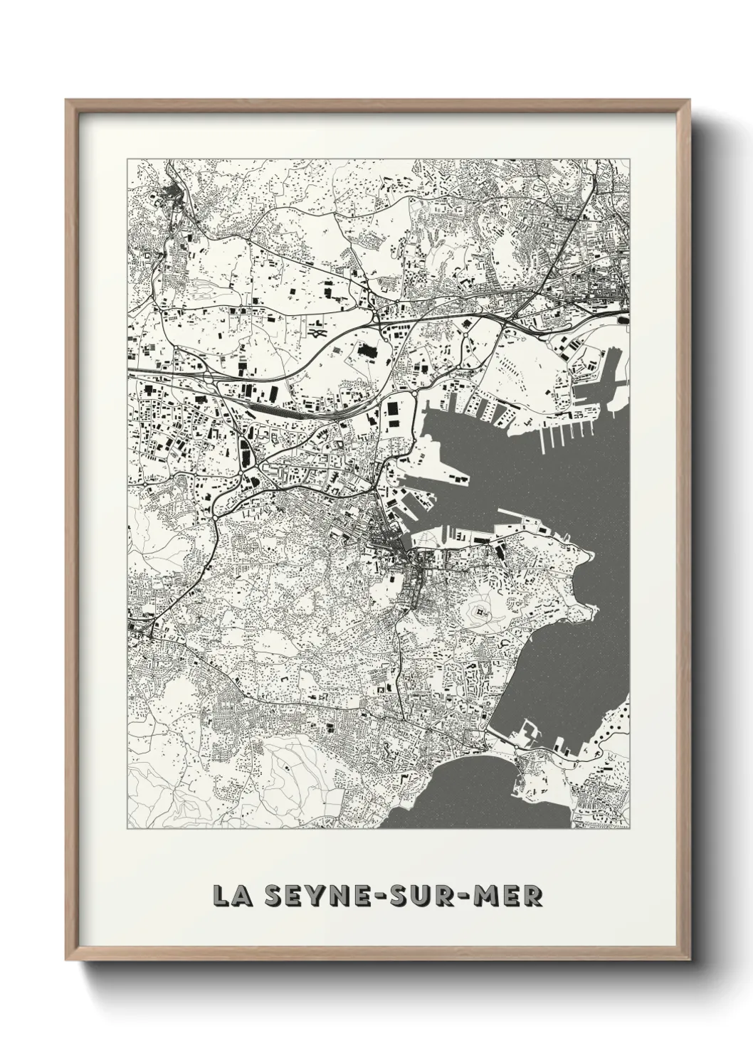 Une affiche de carte sur La Seyne-sur-Mer