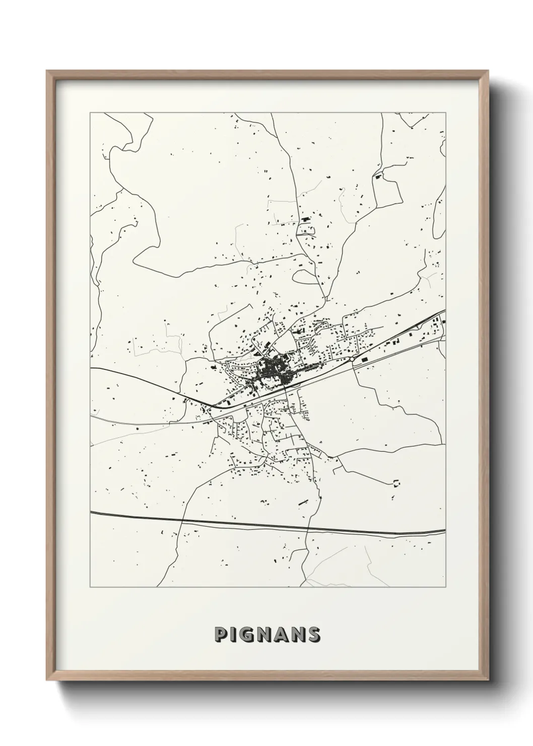 Une affiche de carte sur Pignans