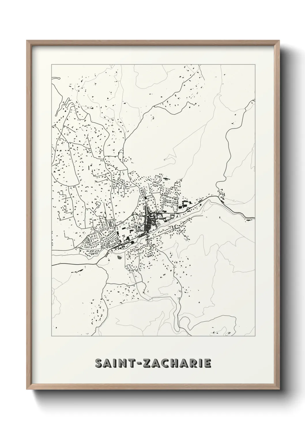 Une affiche de carte sur Saint-Zacharie