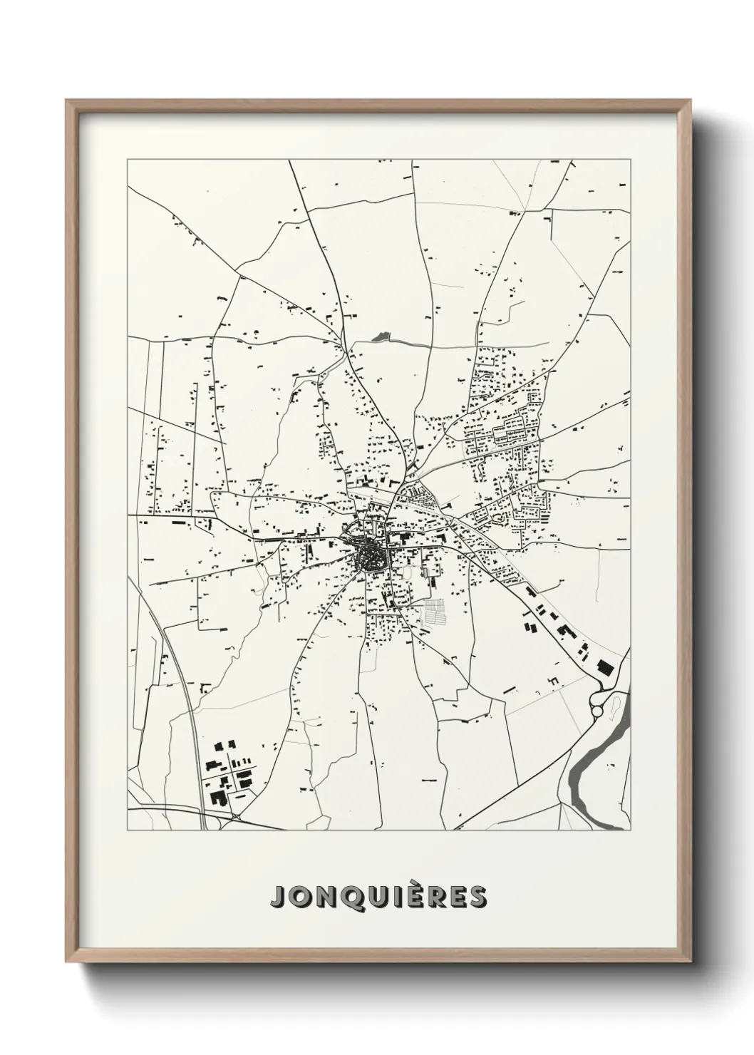 Une affiche de carte sur Jonquières