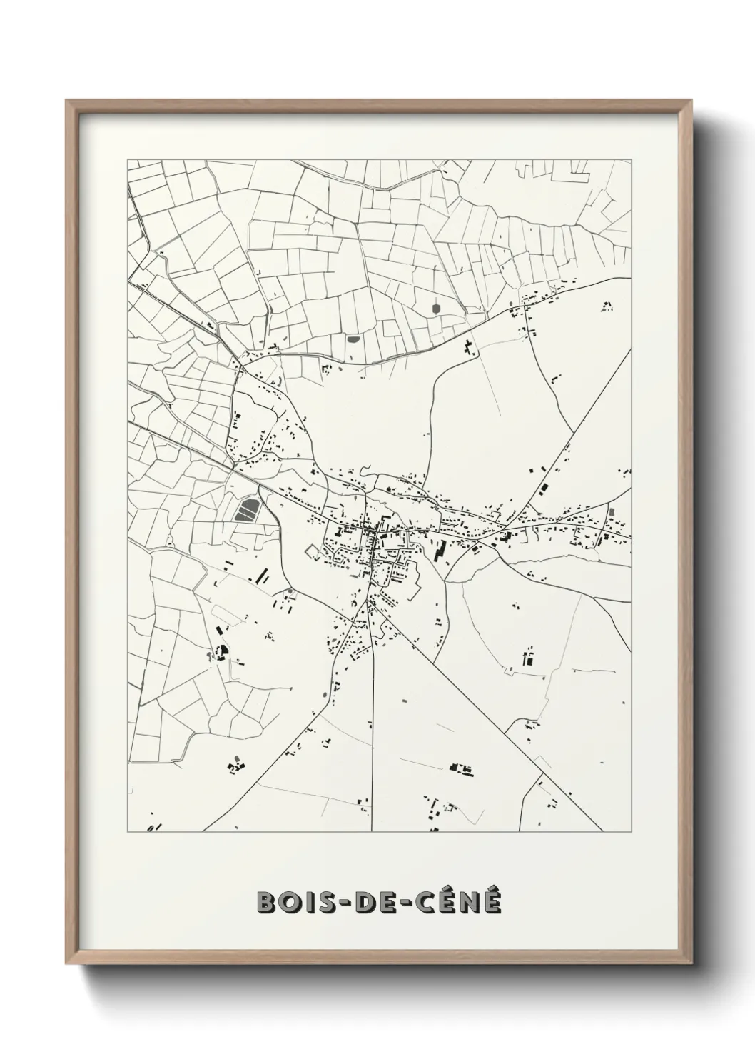 Une affiche de carte sur Bois-de-Céné