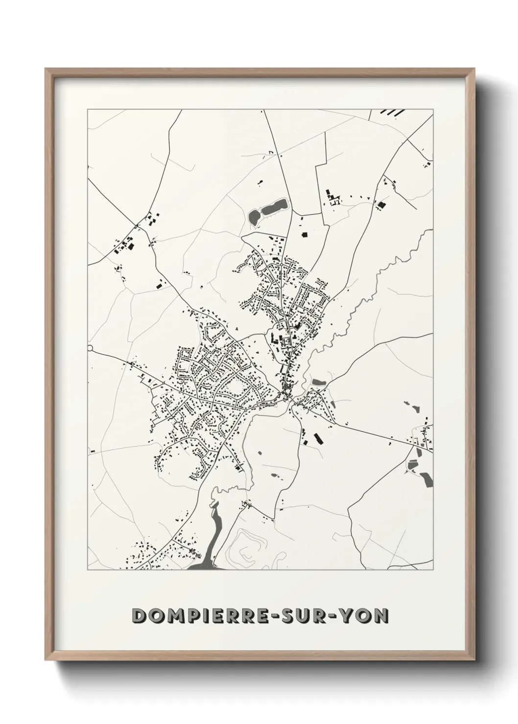 Une affiche de carte sur Dompierre-sur-Yon