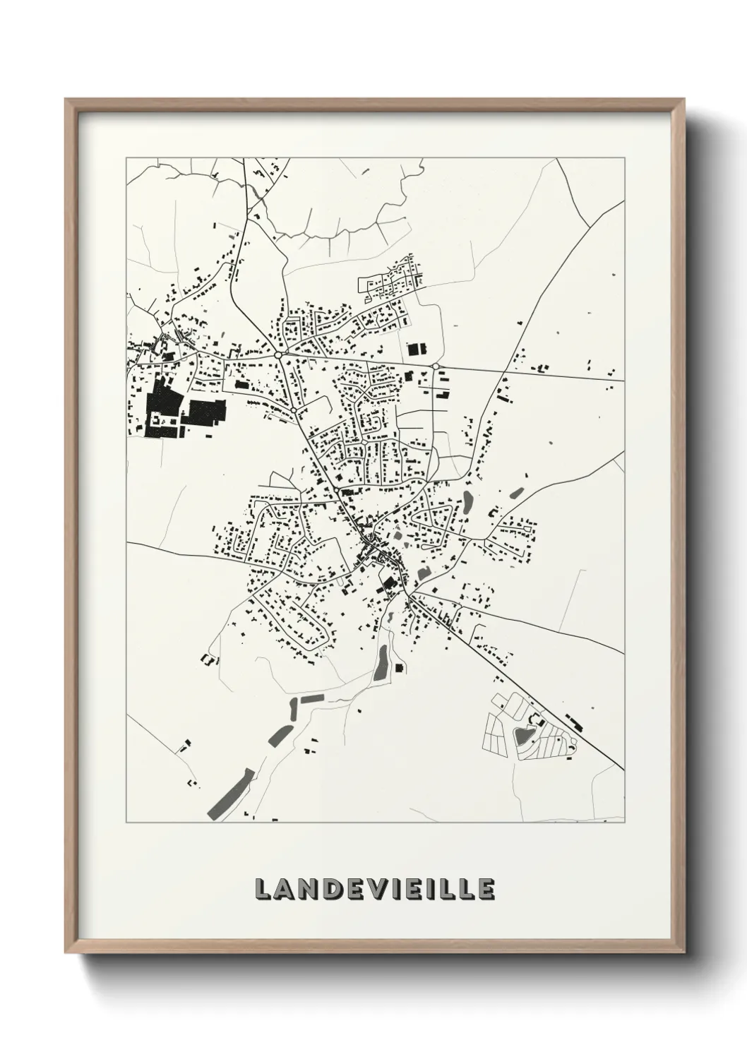 Une affiche de carte sur Landevieille