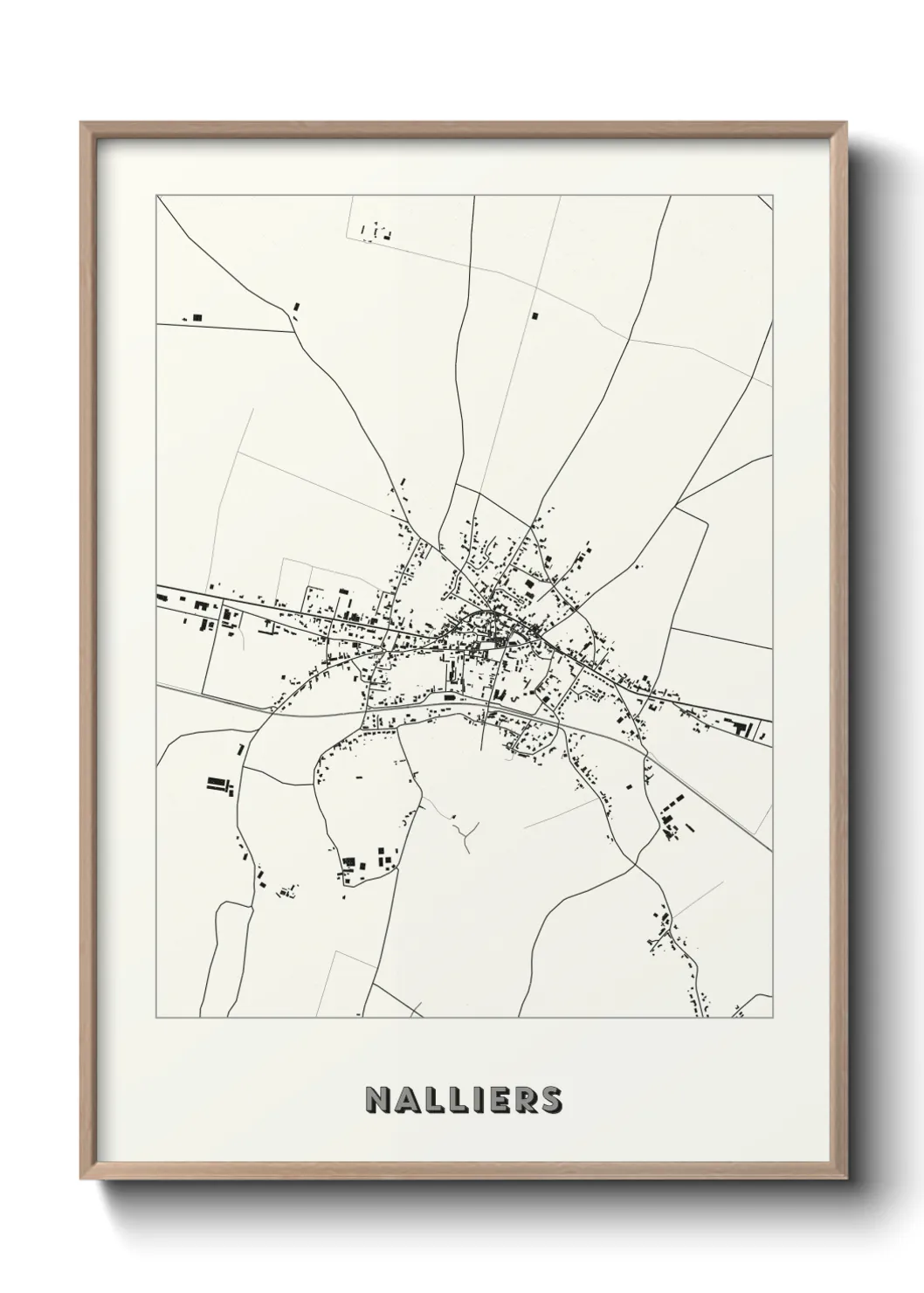 Une affiche de carte sur Nalliers